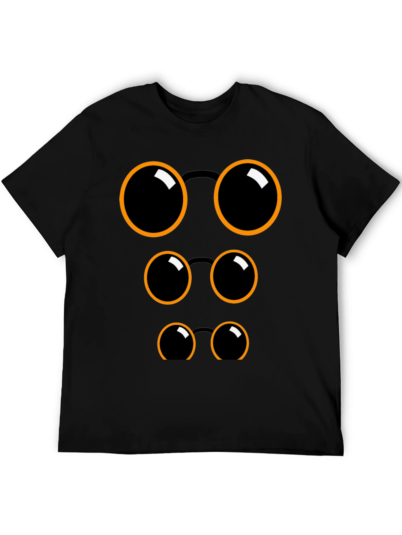 Black Funny Eyeglasses Graphic Black T-Shirt view 5