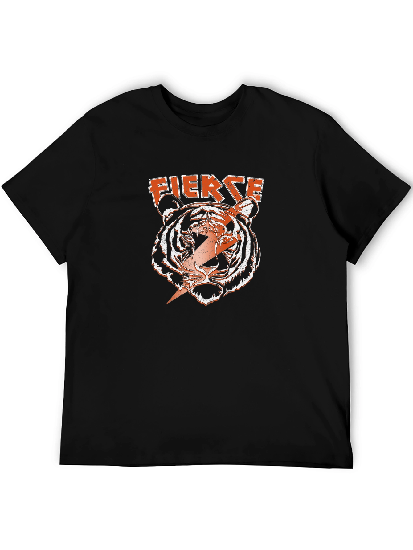 Black Fierce Tiger Graphic Tee - Bold Lightning Design view 5