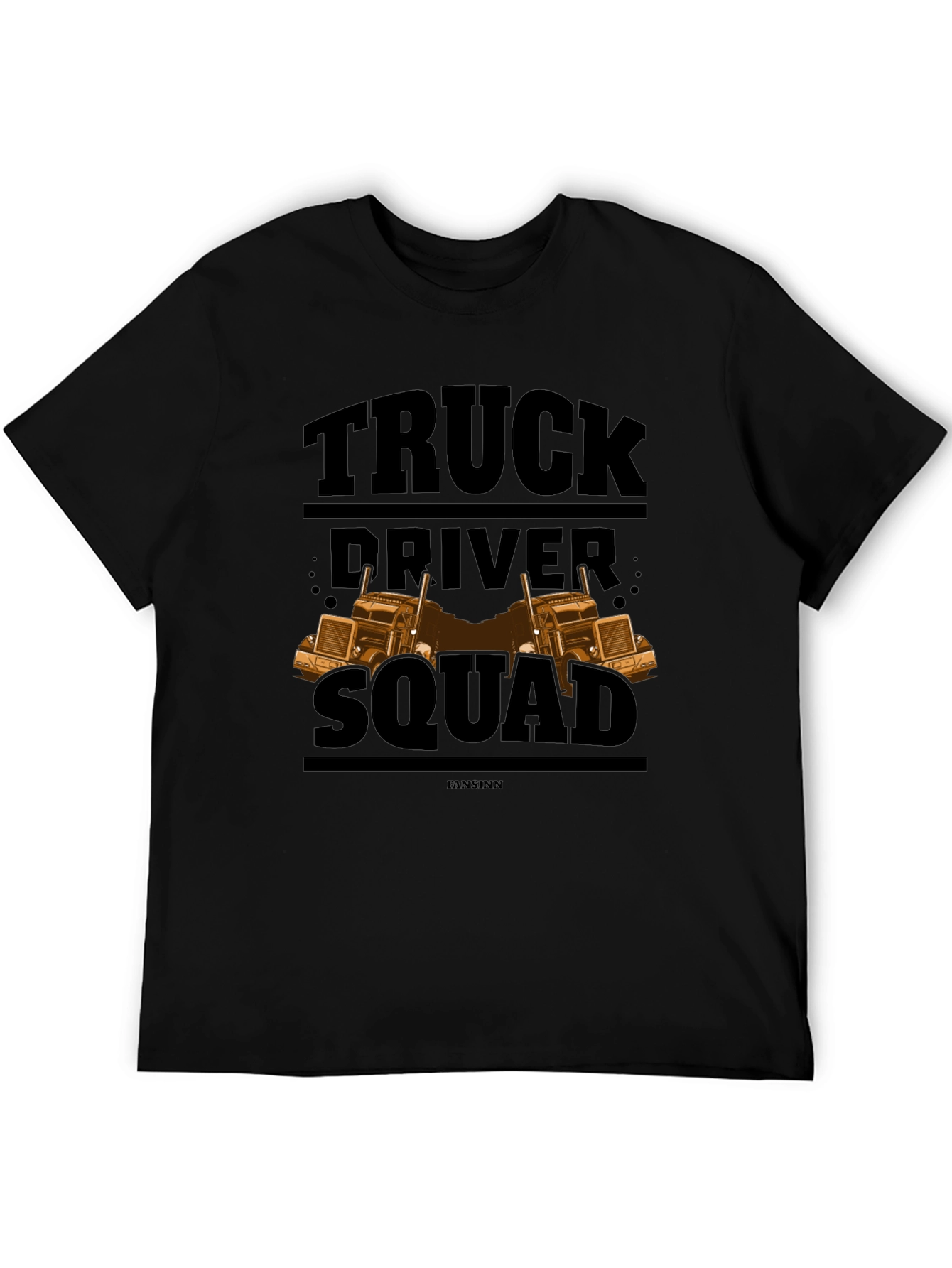 Black Truck Driver Squad Black T-Shirt view 5