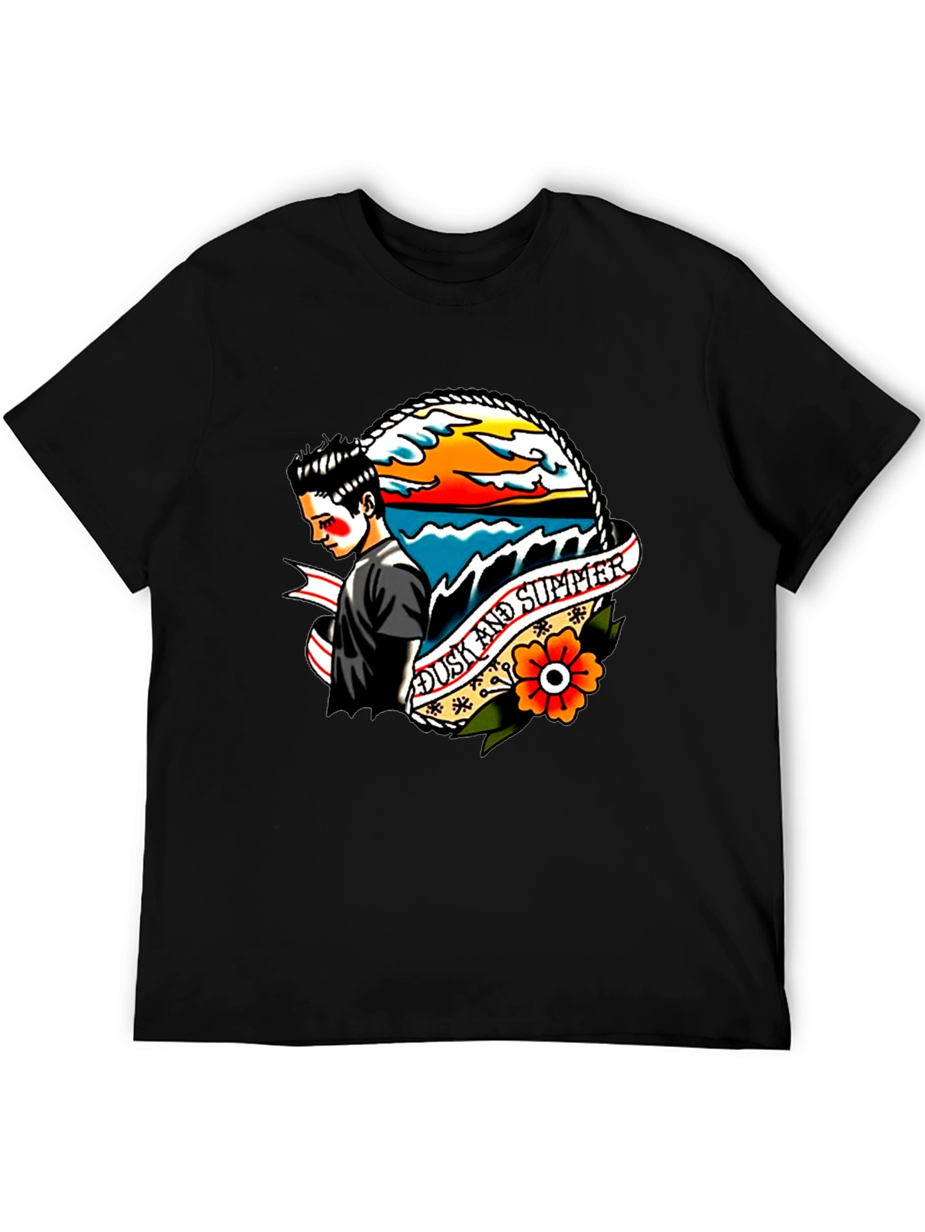Black Dusk and Summer Graphic T-Shirt view 5