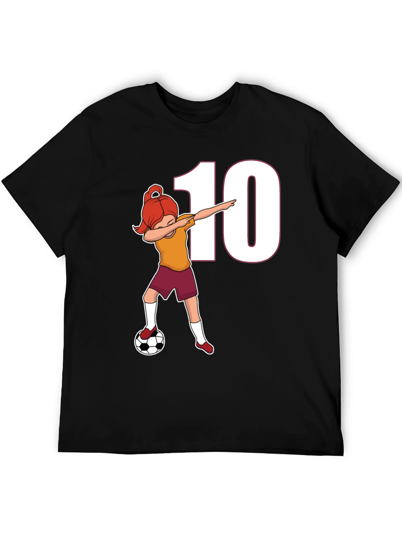 Black Soccer Girl Dab T-Shirt - Number 10 Fan! view 5