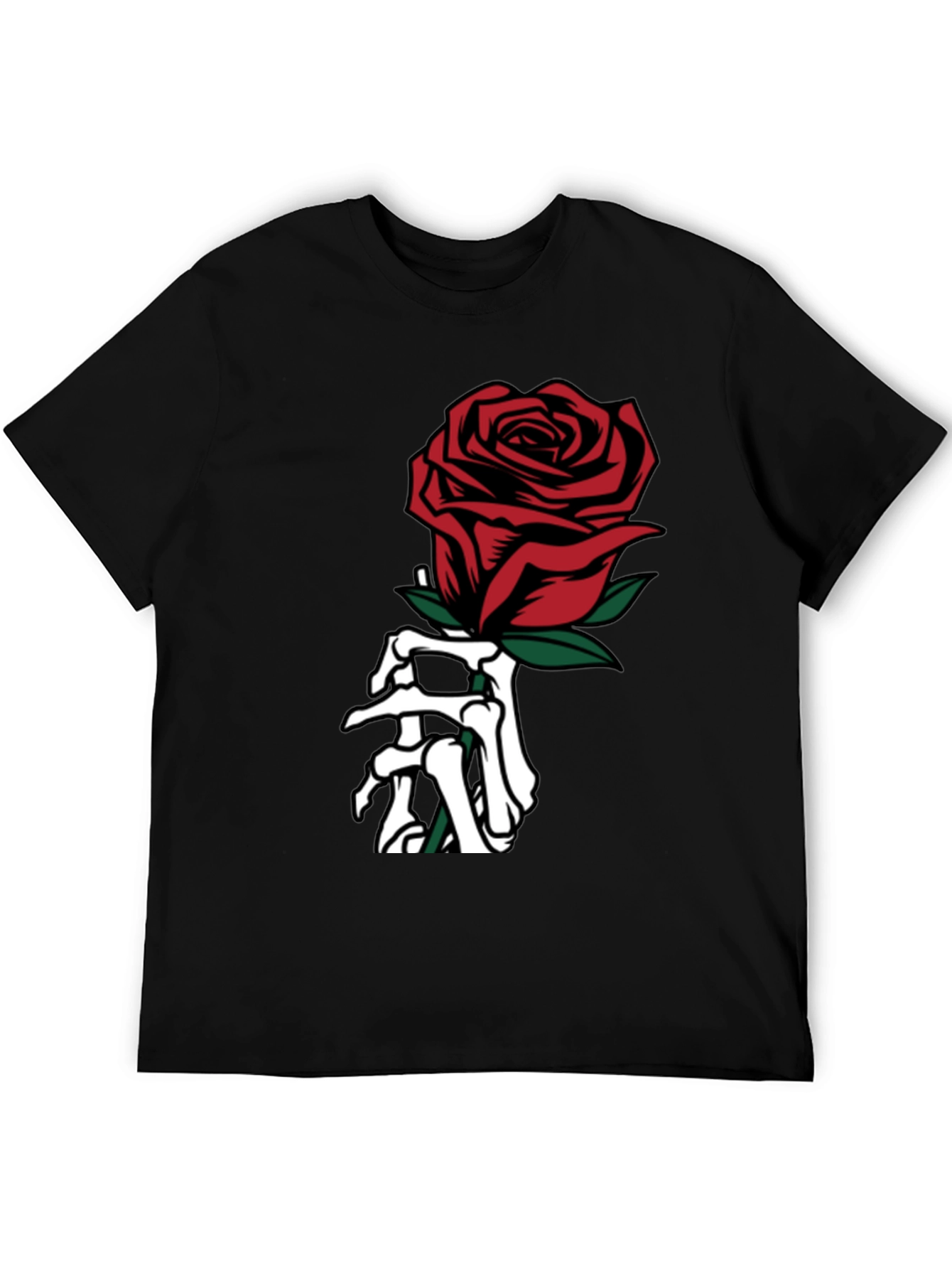 Black Rose & Bones Graphic Tee - Gothic Style view 5