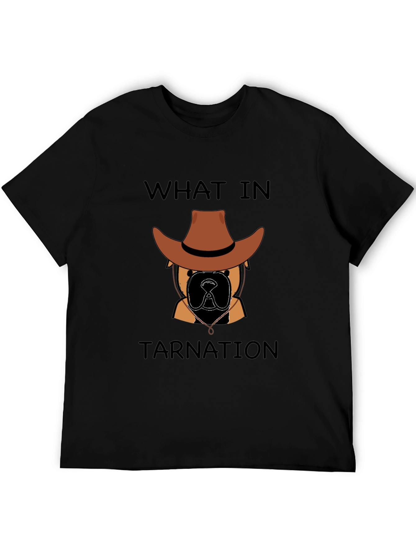 Black What In Tarnation Dog Cowboy T-Shirt view 5