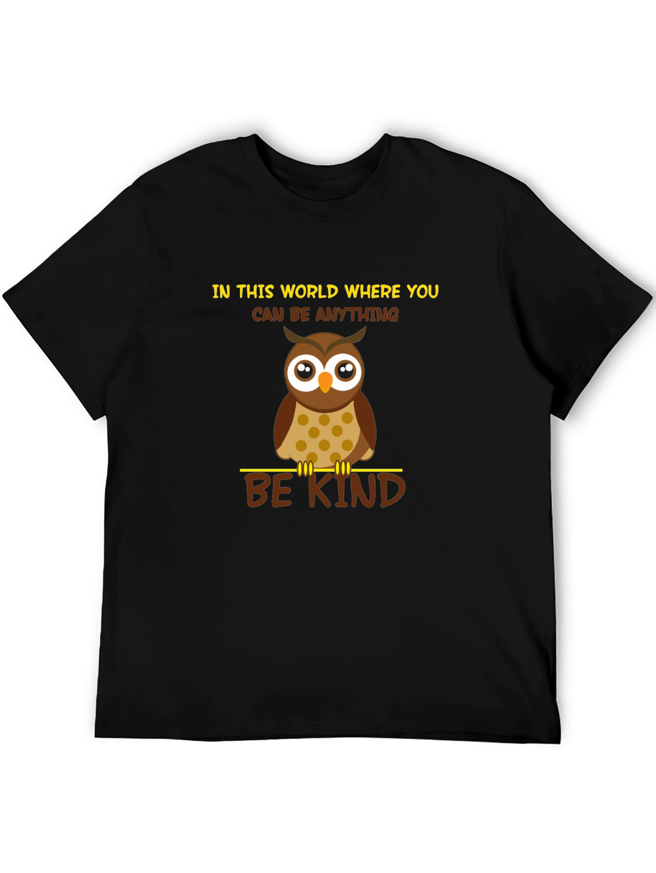 Black Be Kind Owl Graphic T-Shirt - Black view 5