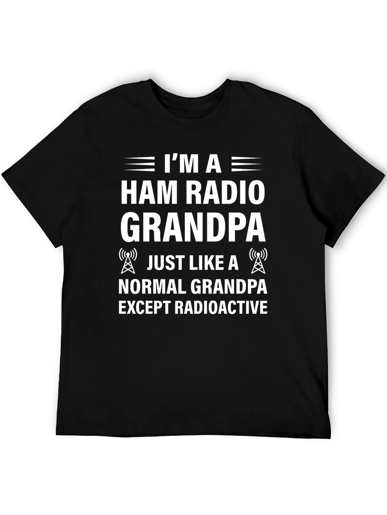 Black I'm a Ham Radio Grandpa Novelty T-Shirt view 5