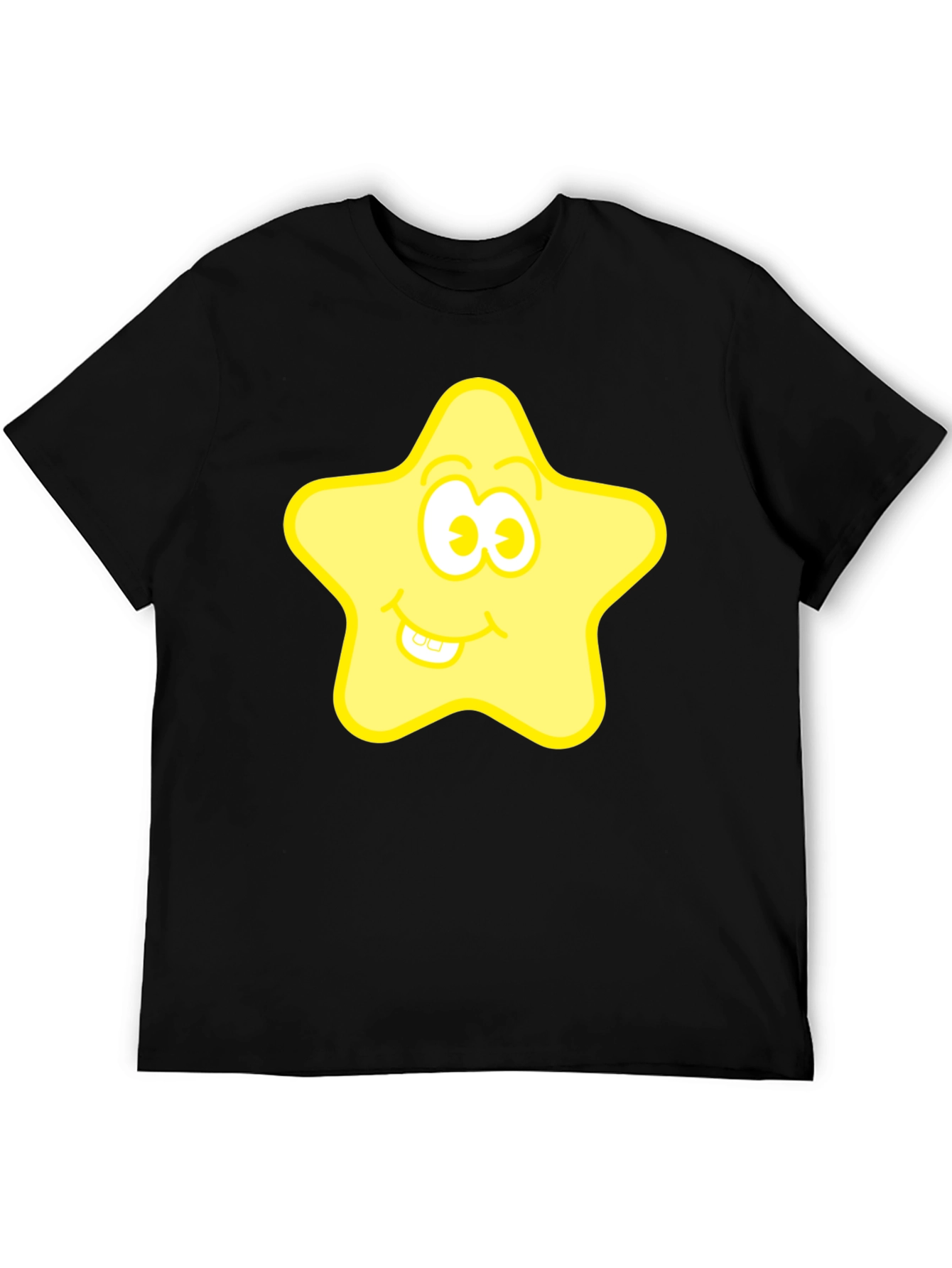 Black Funny Star Graphic Tee - Black view 5