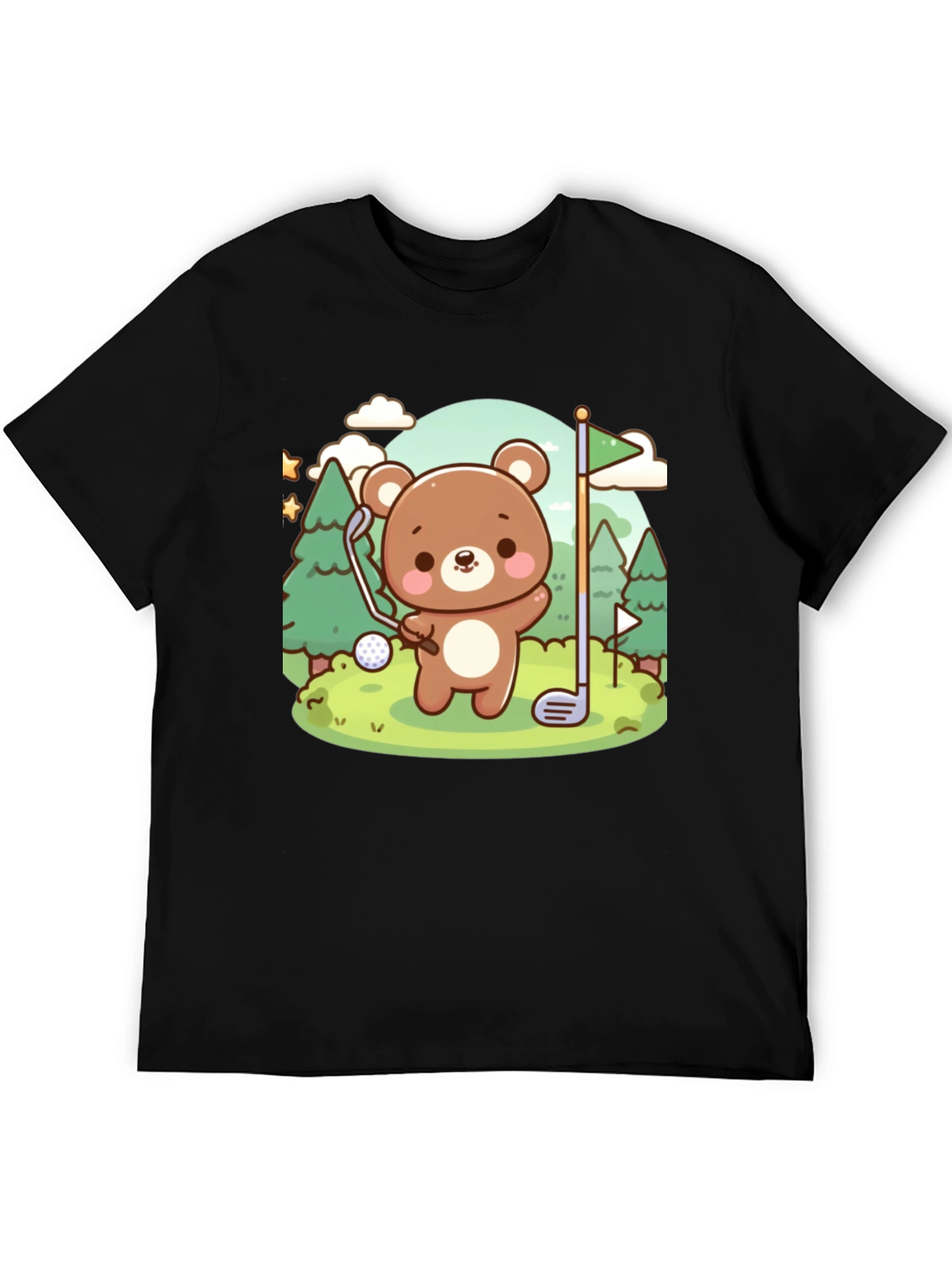 Black Golfing Bear Graphic Tee - Cute & Comfy view 5