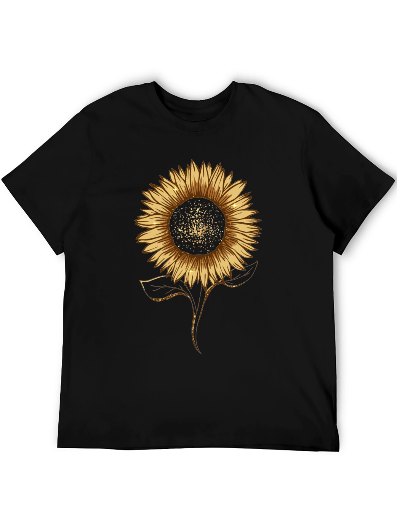 Black Sunflower Graphic Print Black T-Shirt view 5