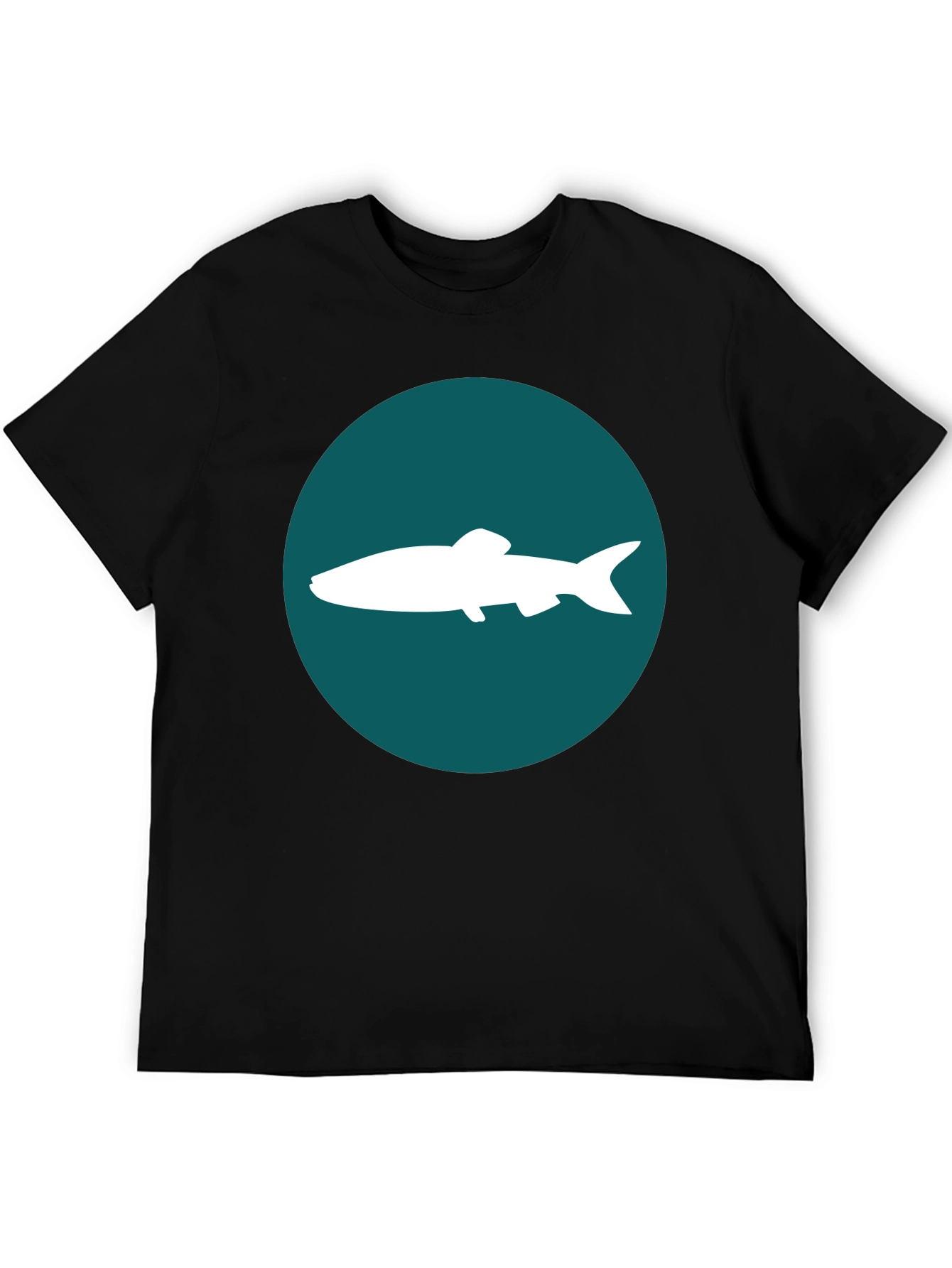 Black Fish Graphic Tee - Black Cotton Blend Casual Shirt view 5