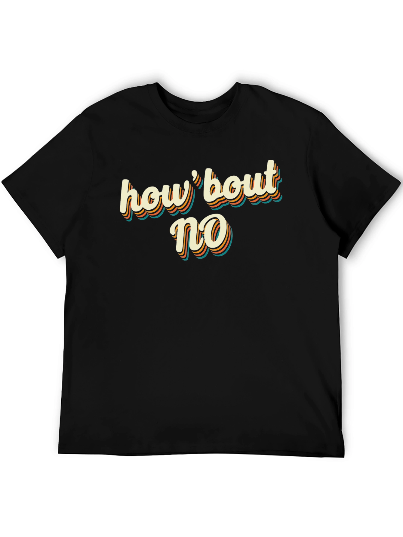 Black Retro "How 'bout No" Graphic Tee - Black view 5