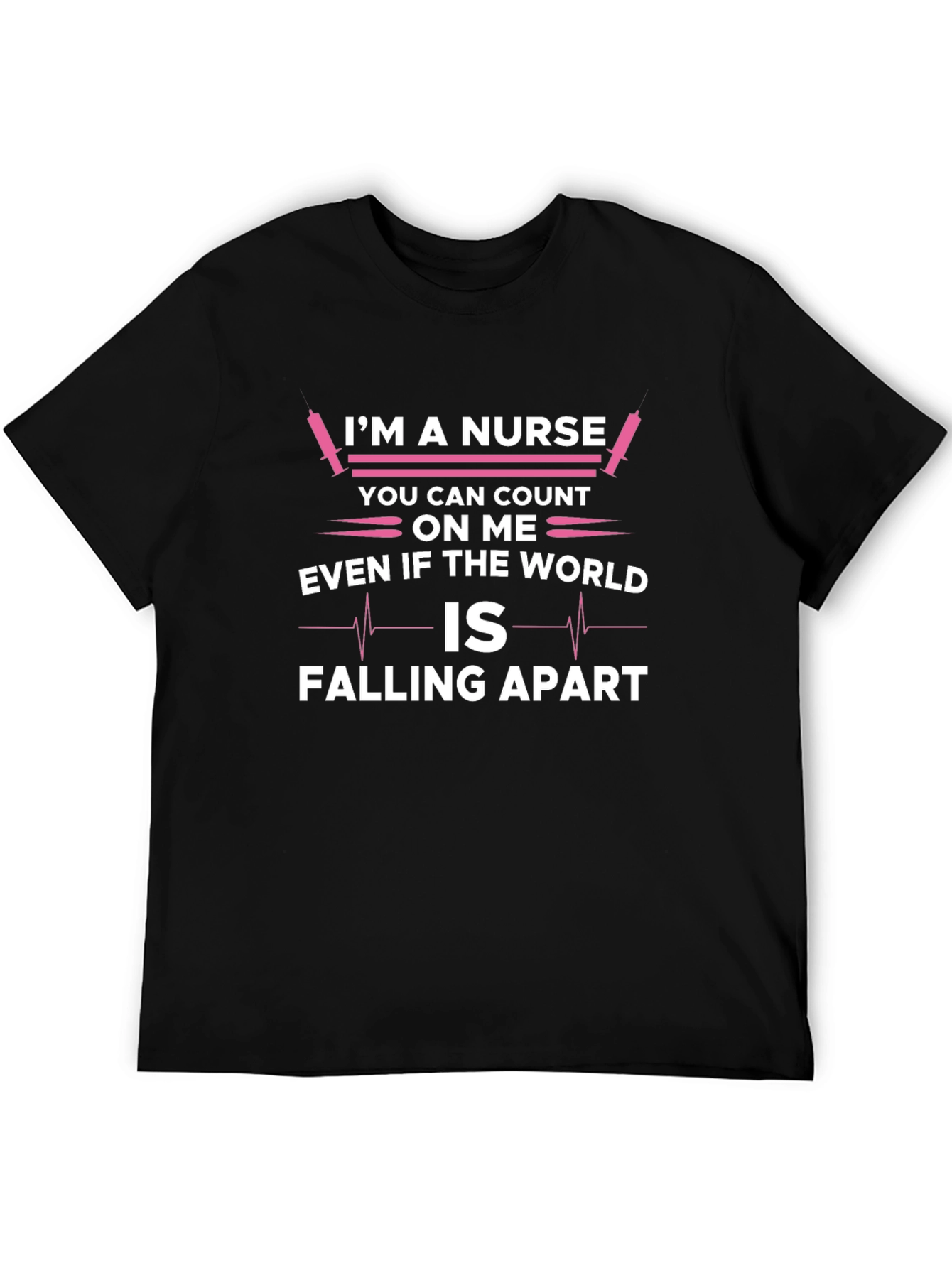 Black Nurse T-Shirt - Even If The World Is Falling Apart view 5