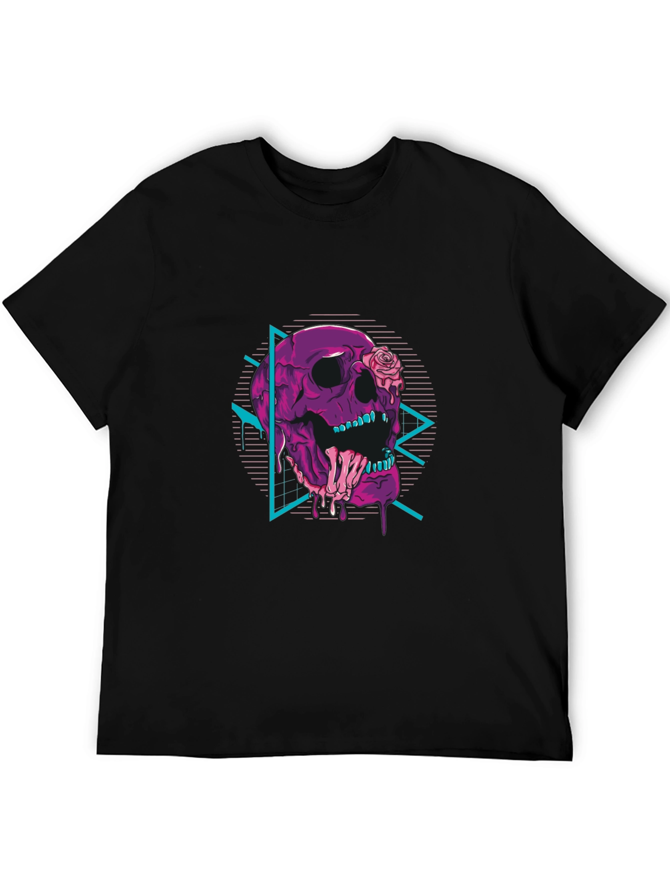 Black Skull & Rose Graphic Tee - Retro Vibes view 5