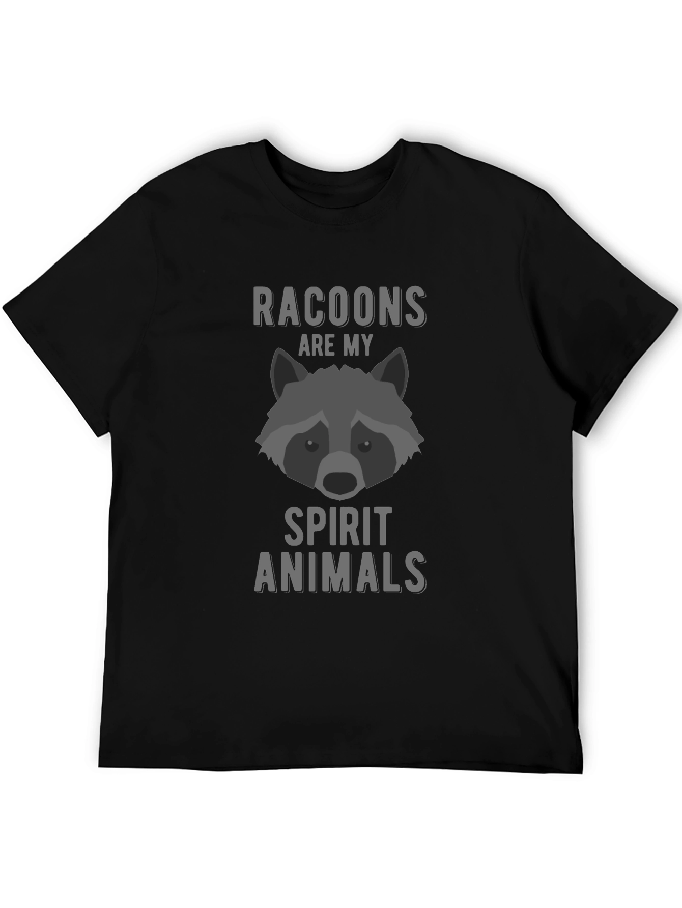 Black Raccoon Spirit Animal Graphic T-Shirt view 5