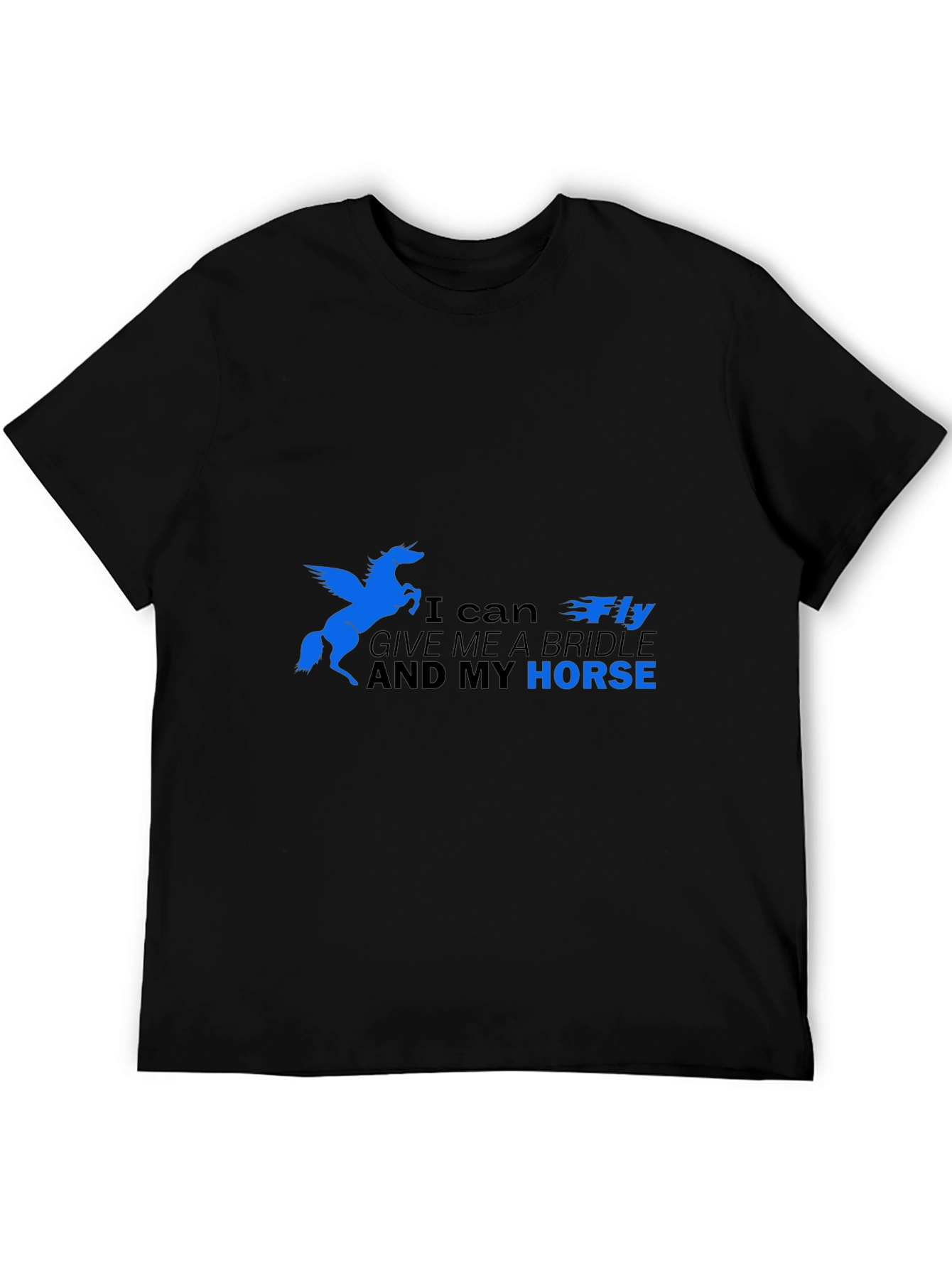 Black I Can Fly Horse Graphic T-Shirt view 5