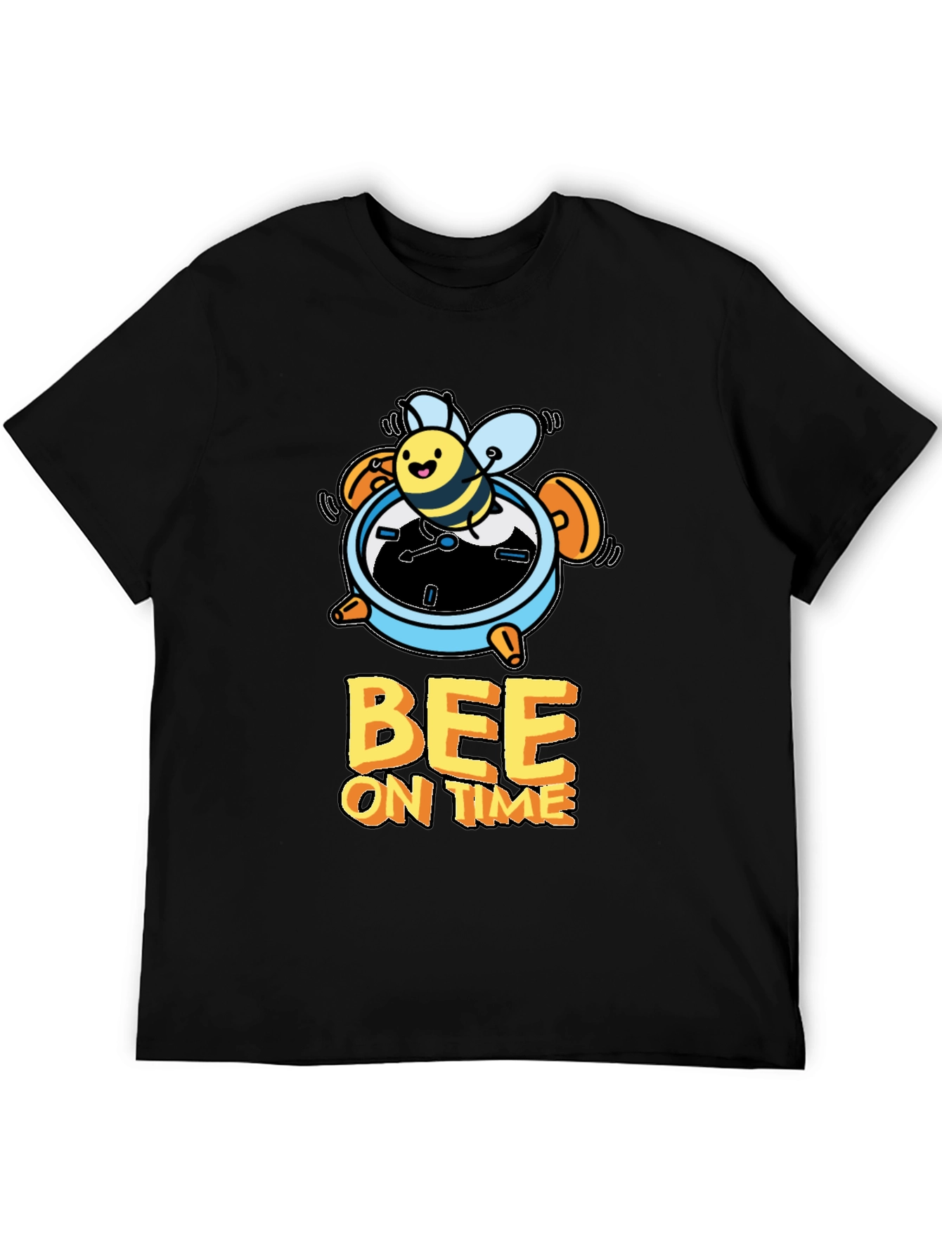 Black Bee On Time Black Graphic T-Shirt view 5