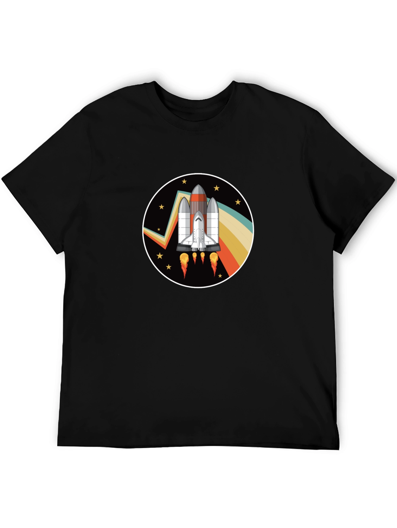 Black Retro Space Shuttle Graphic Tee view 5