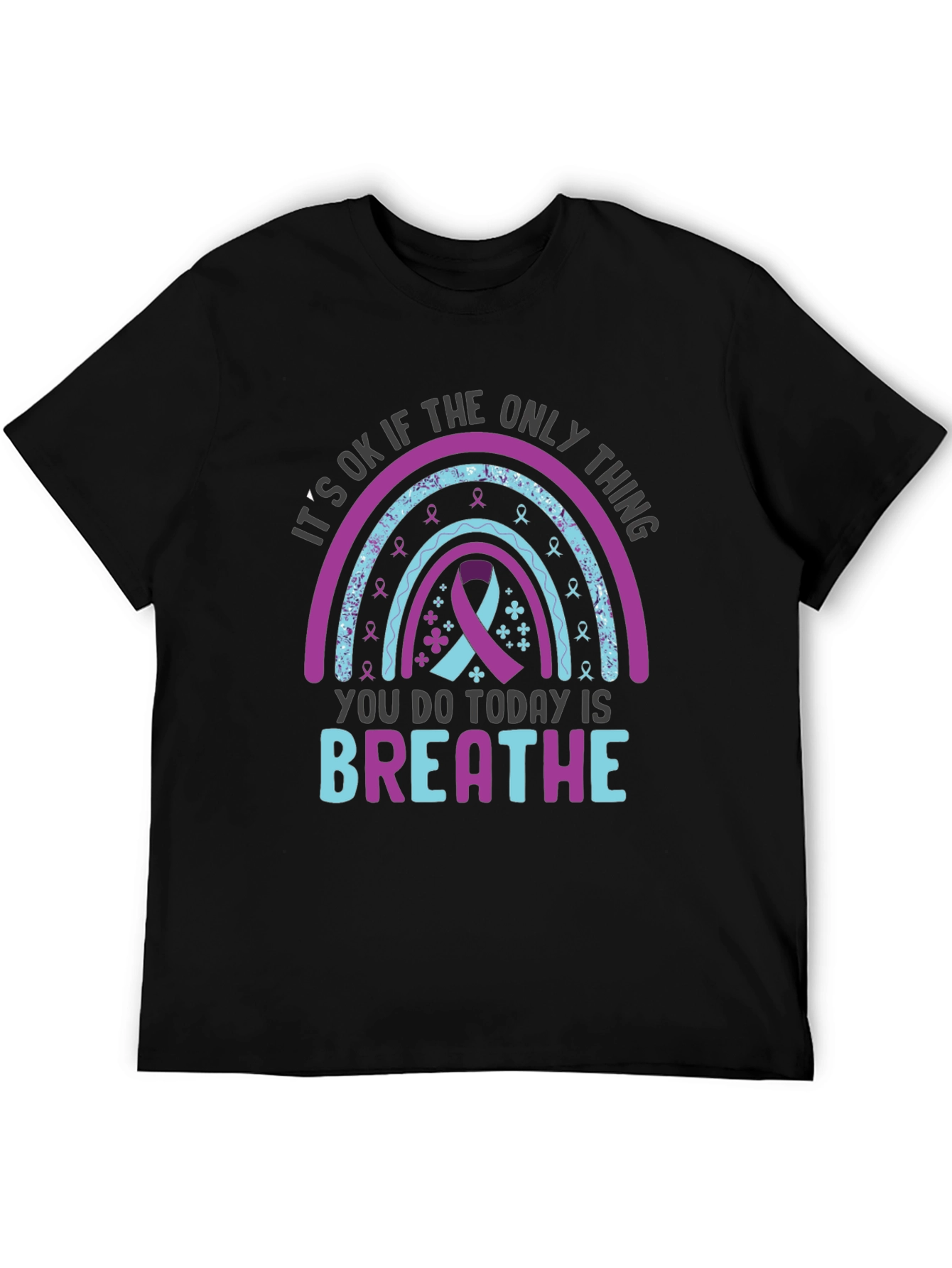 Black It's OK Breathe Graphic Tee view 5