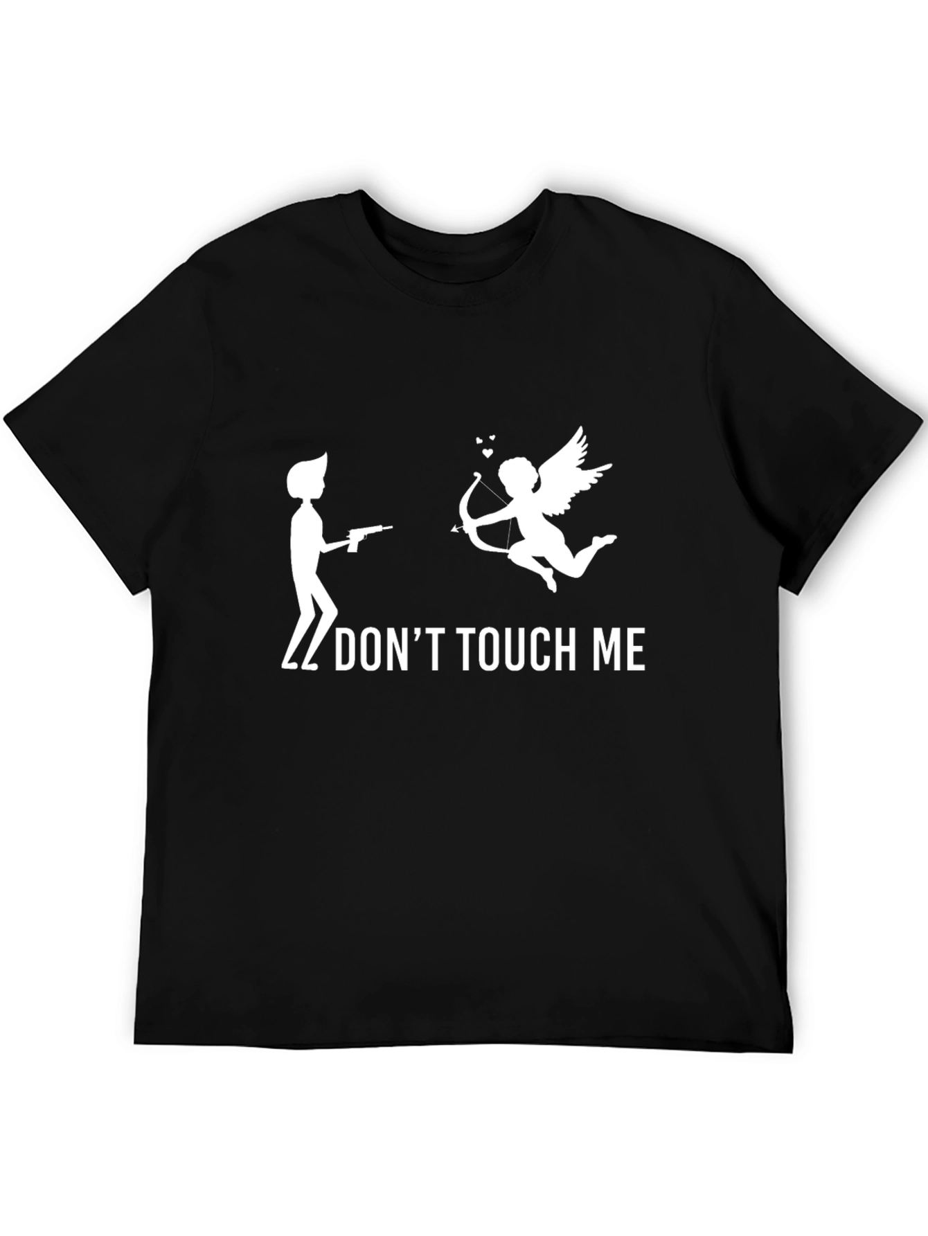 Black Don't Touch Me Graphic Tee - Funny Anti-Valentine's Day Shirt view 5