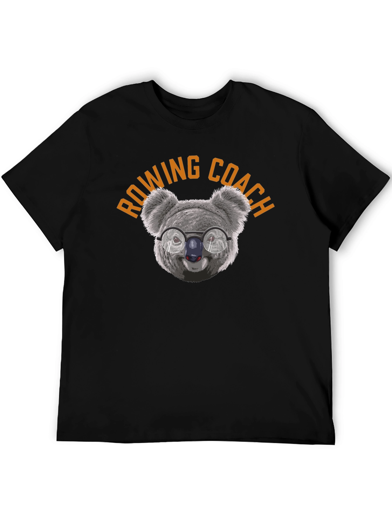 Black Rowing Coach Koala T-Shirt view 5