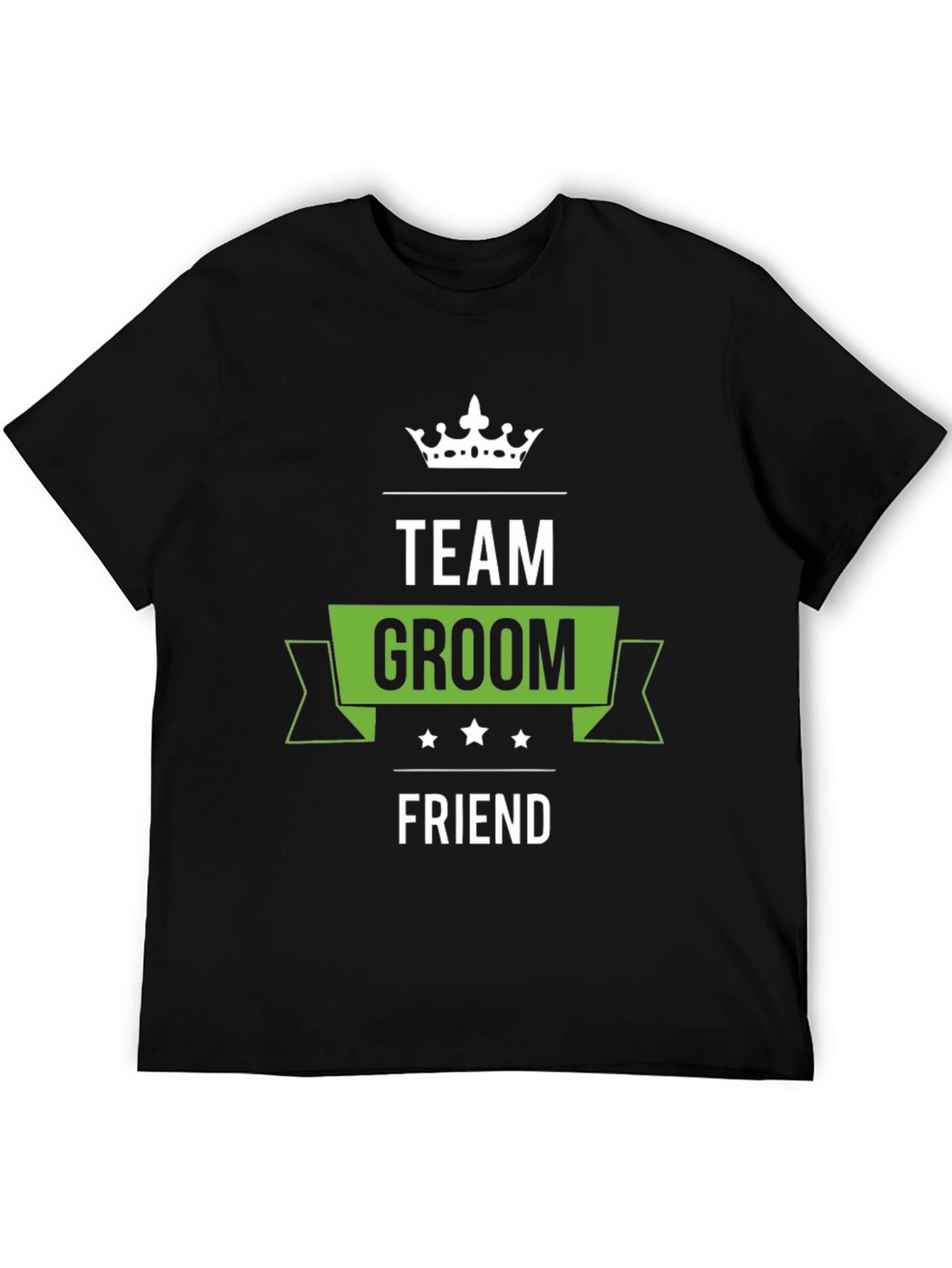 Black Team Groom Friend T-Shirt - Black Crew Neck Wedding Party Tee view 5