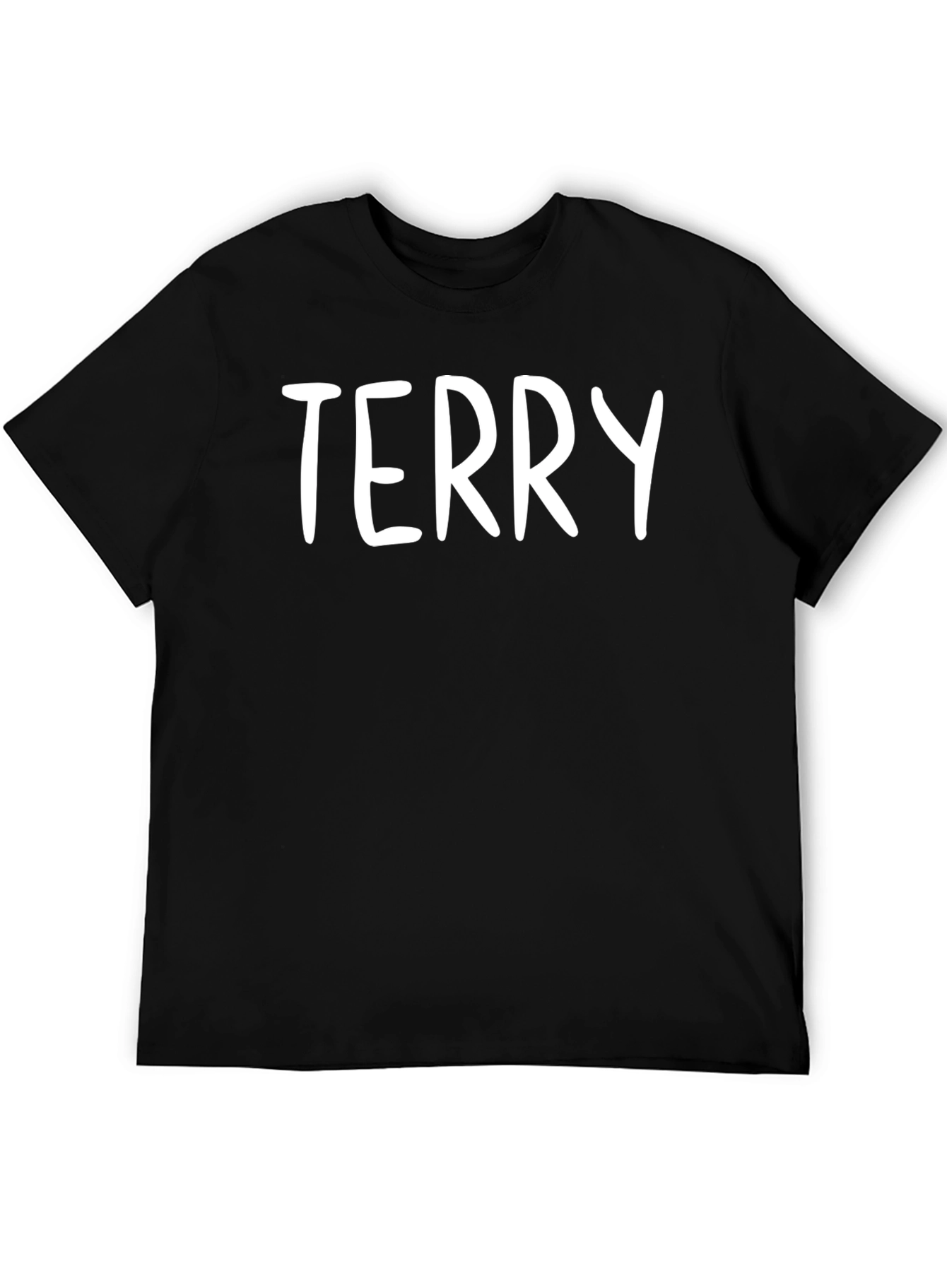 Black Men's "Terry" Crew Neck Graphic Tee - Black view 5