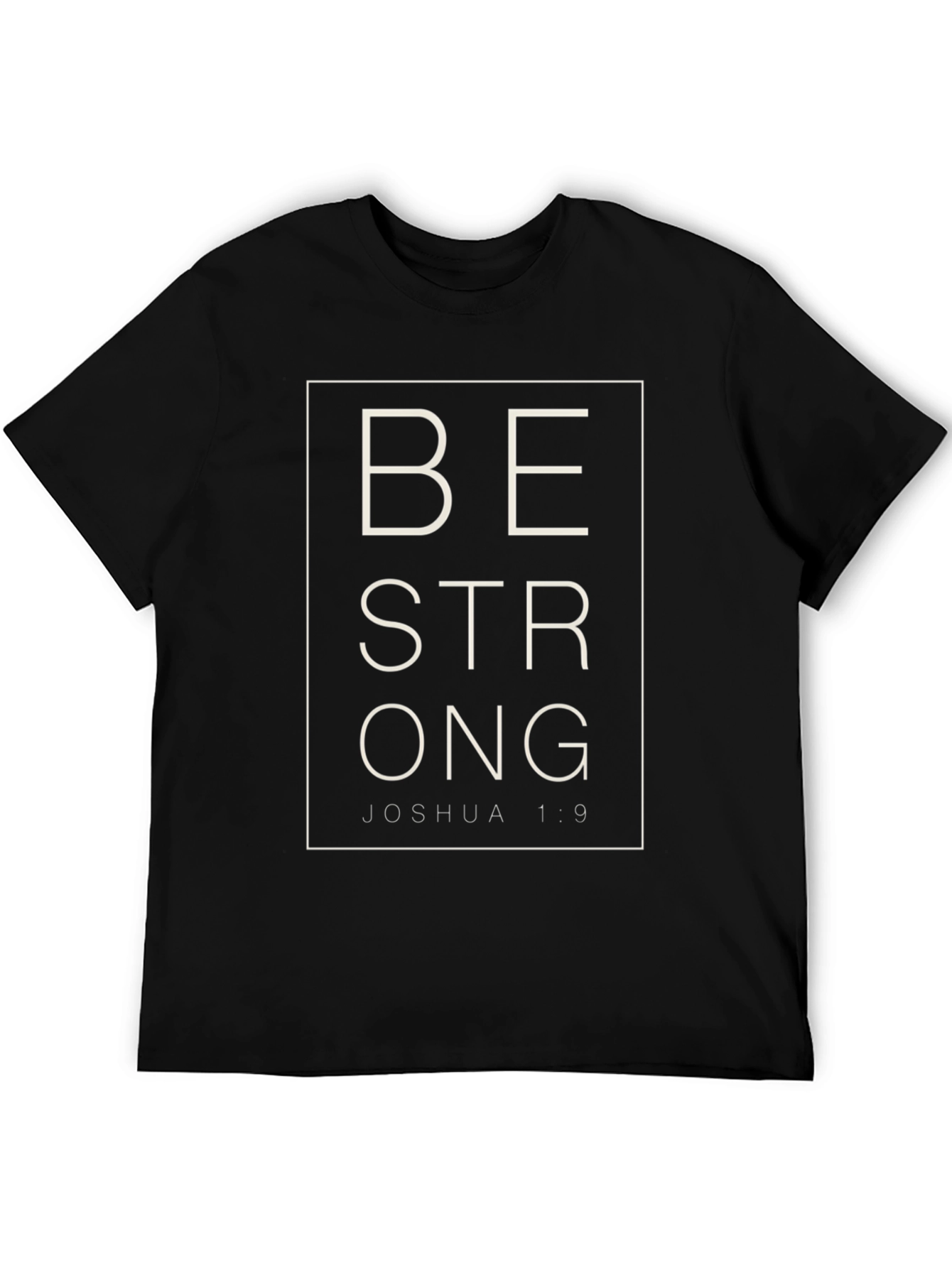 Black Be Strong Joshua 1:9 Graphic T-Shirt view 5