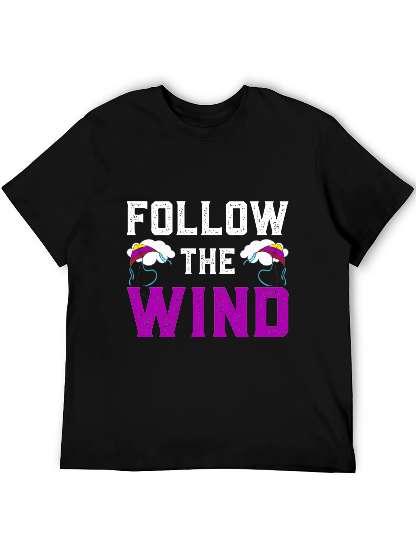 Black Follow the Wind Graphic T-Shirt - Black view 5