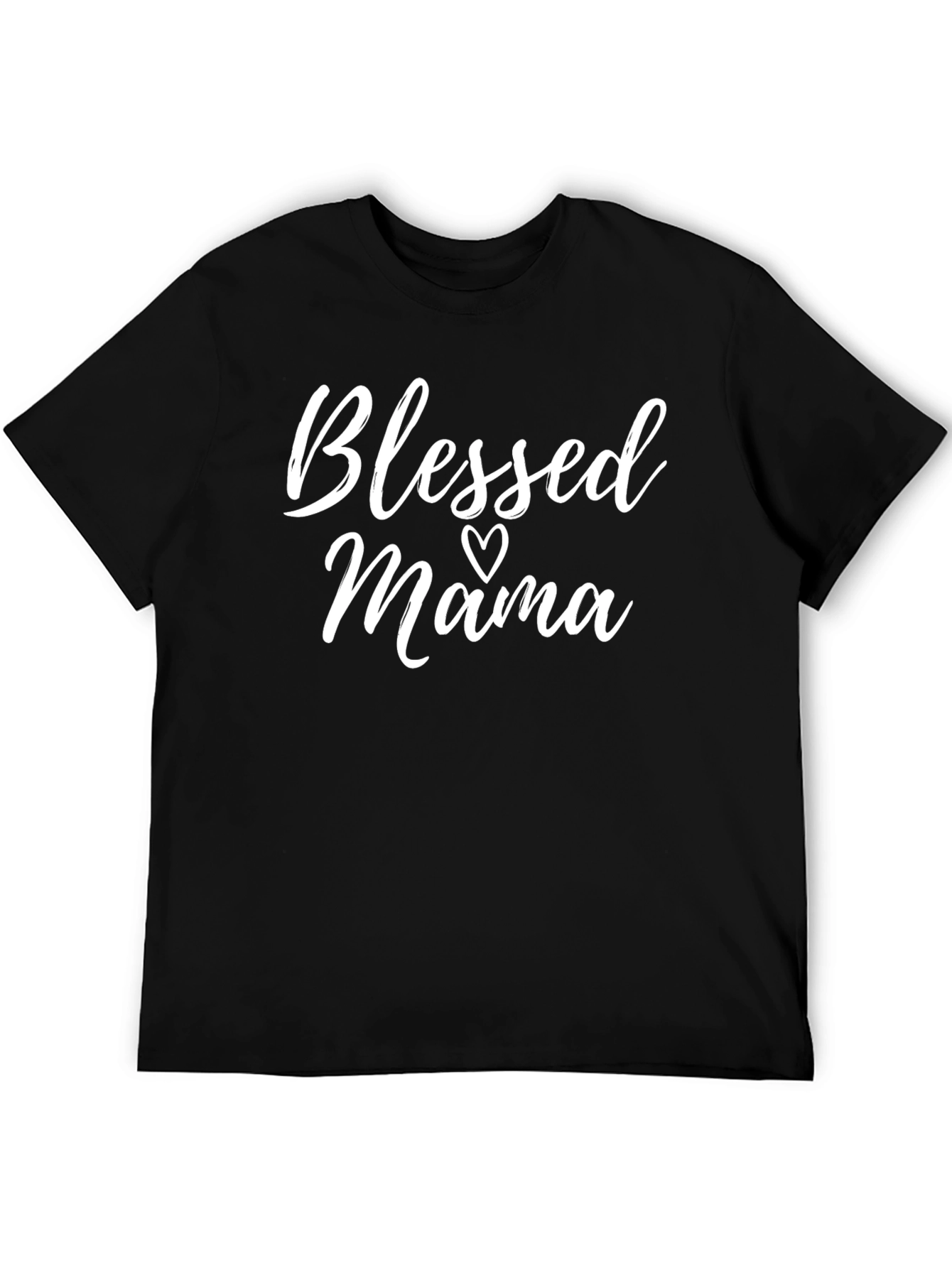 Black Blessed Mama Heart Graphic T-Shirt - Soft Cotton Tee view 5