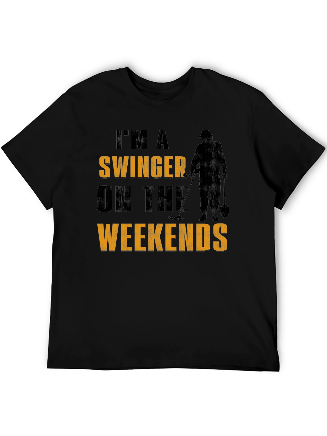 Black Funny Metal Detecting T-Shirt: I'm A Swinger On The Weekends view 5