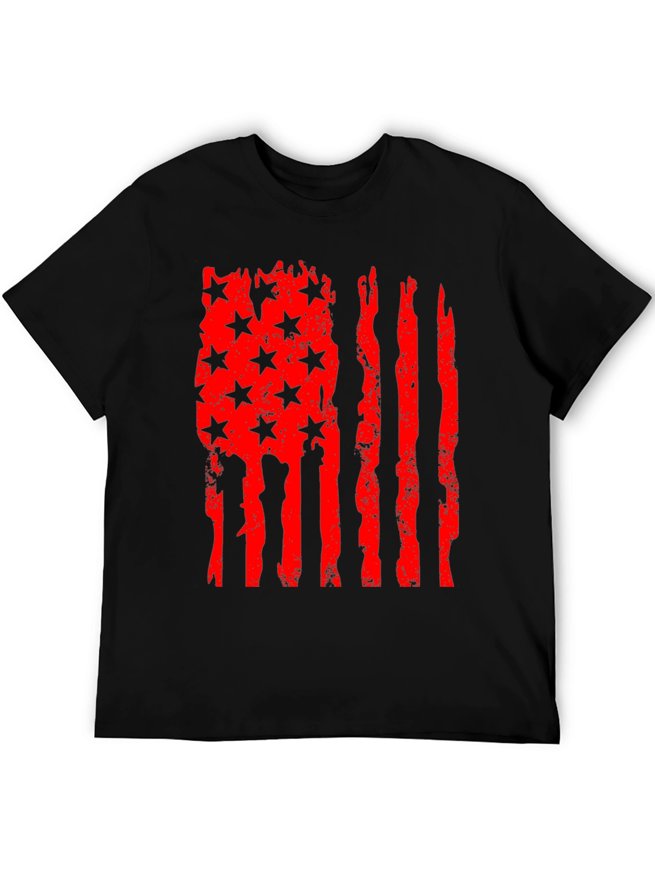 Black American Flag Distressed Graphic Tee view 5
