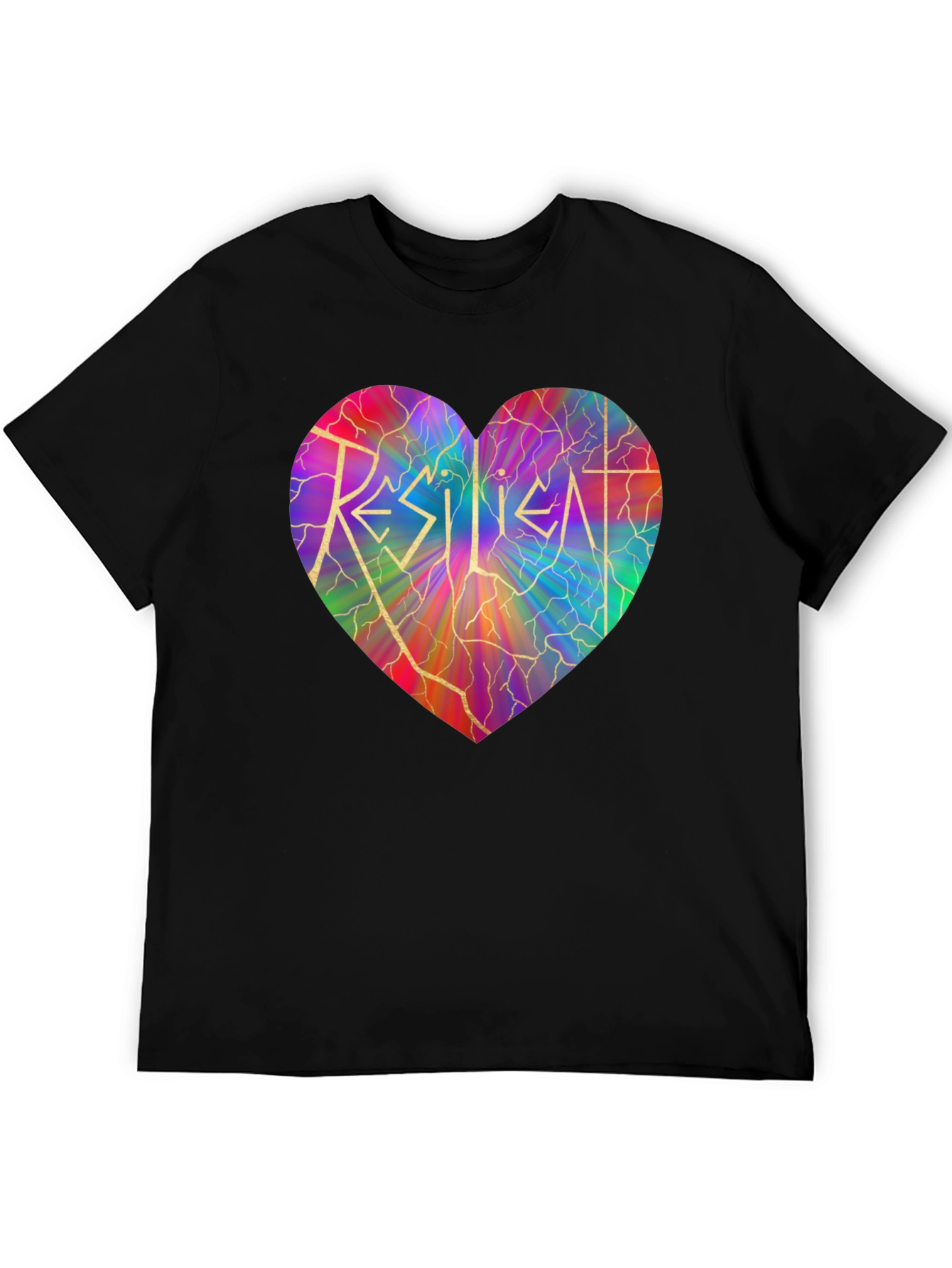 Black Resilient Heart Graphic T-Shirt - Stylish & Meaningful view 5