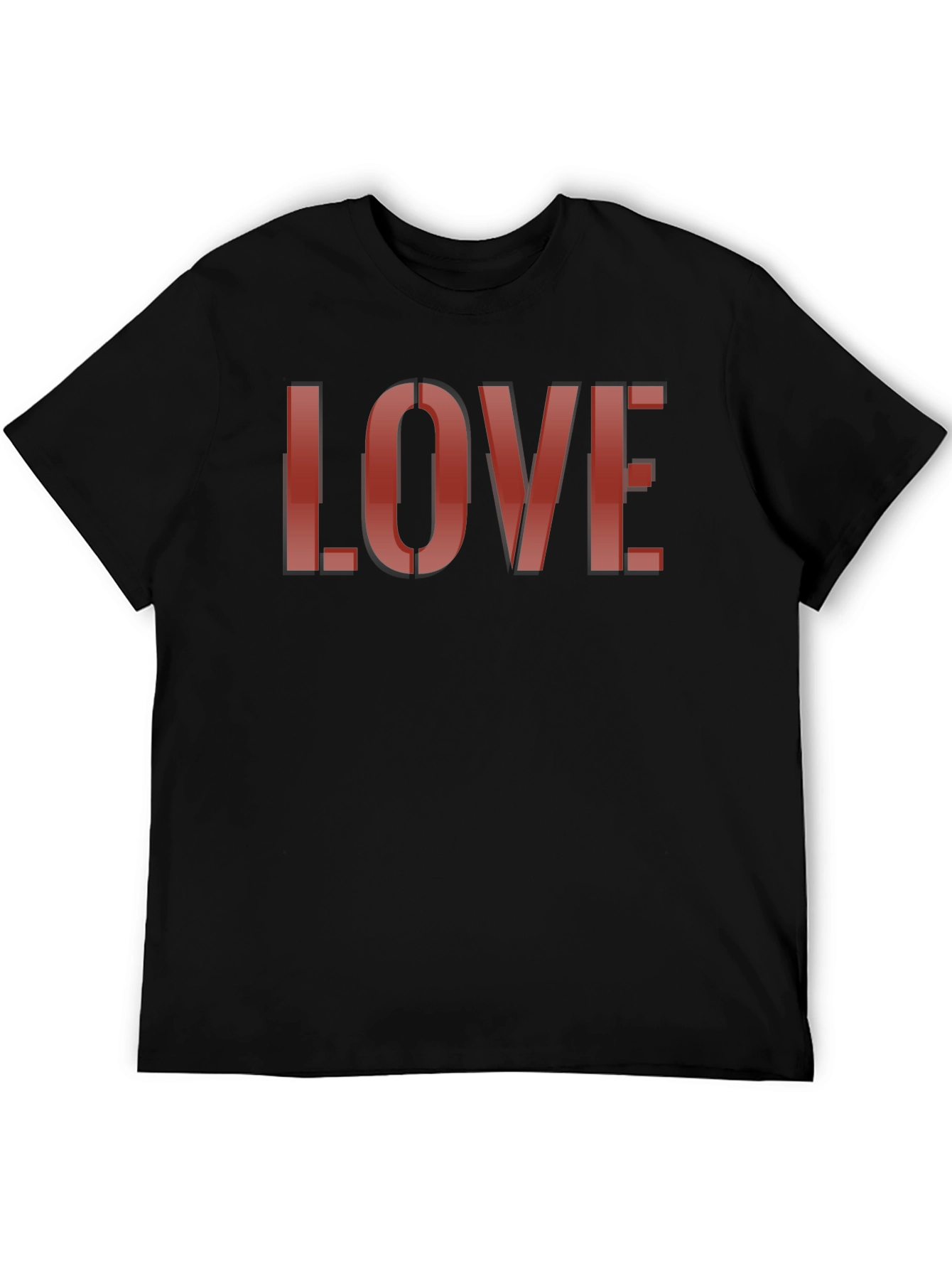Black Love Graphic Tee - Classic Black Cotton Blend view 5