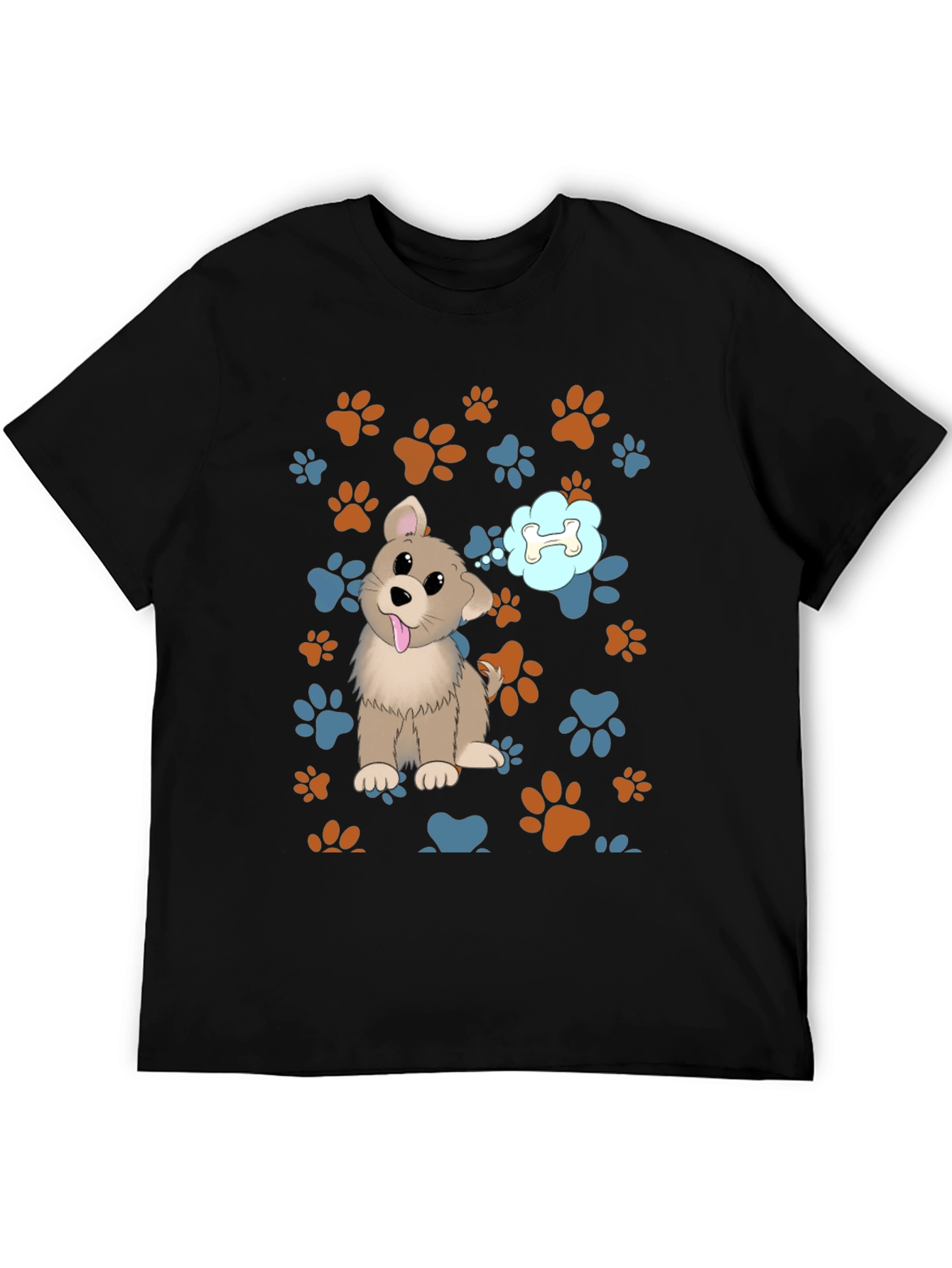 Black Cute Puppy Dog T-Shirt - Bone Dream view 5