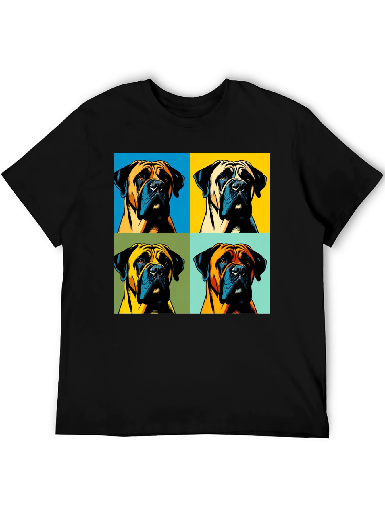 Black Pop Art Dog Graphic T-Shirt - Unique Boxer Tee view 5