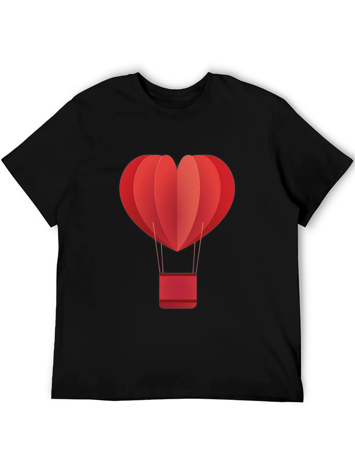 Black Heart Hot Air Balloon Graphic Tee - Black view 5