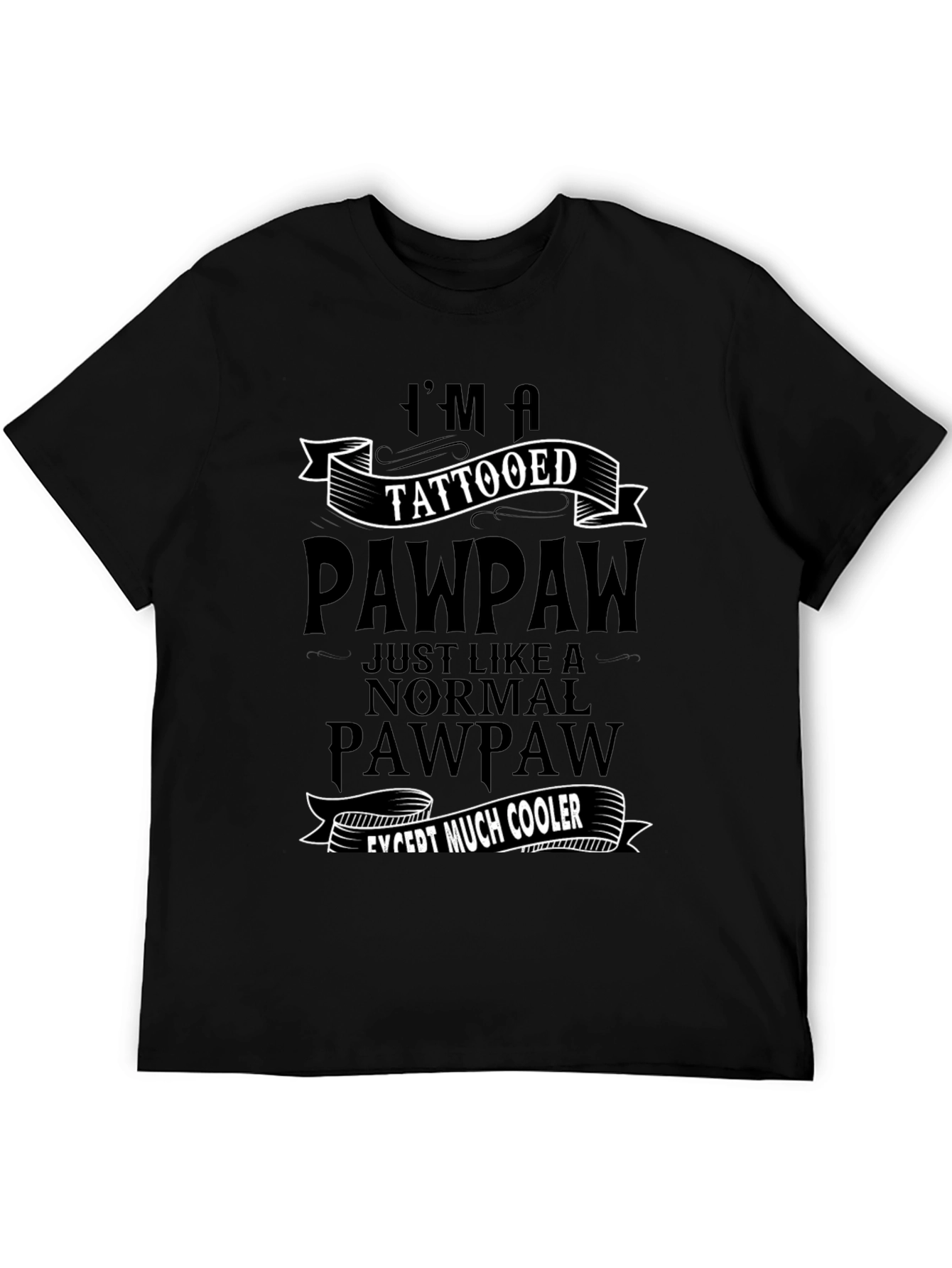 Black Tattooed Pawpaw Graphic Novelty T-Shirt view 5