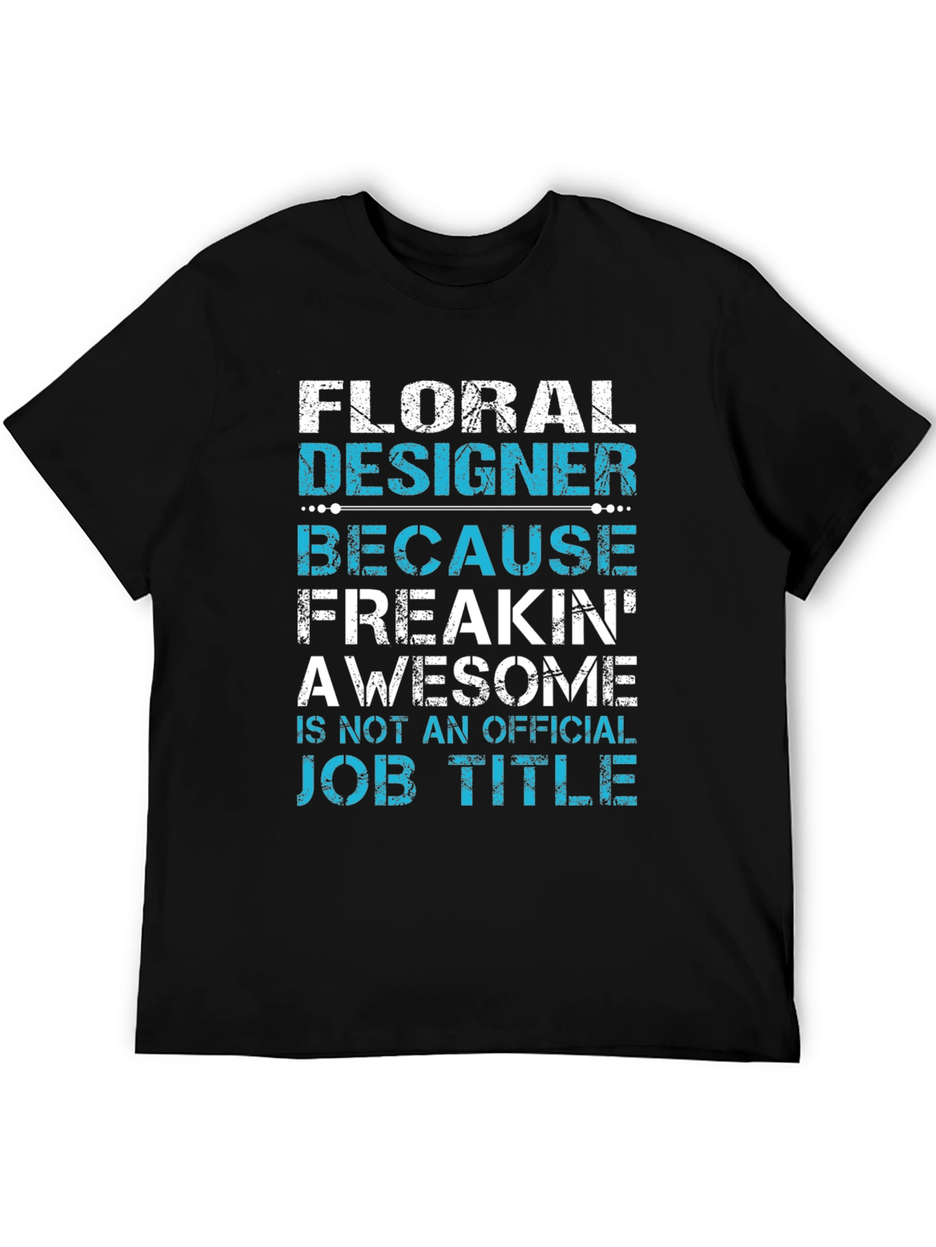 Black Floral Designer Awesome Job Title Graphic Tee view 5