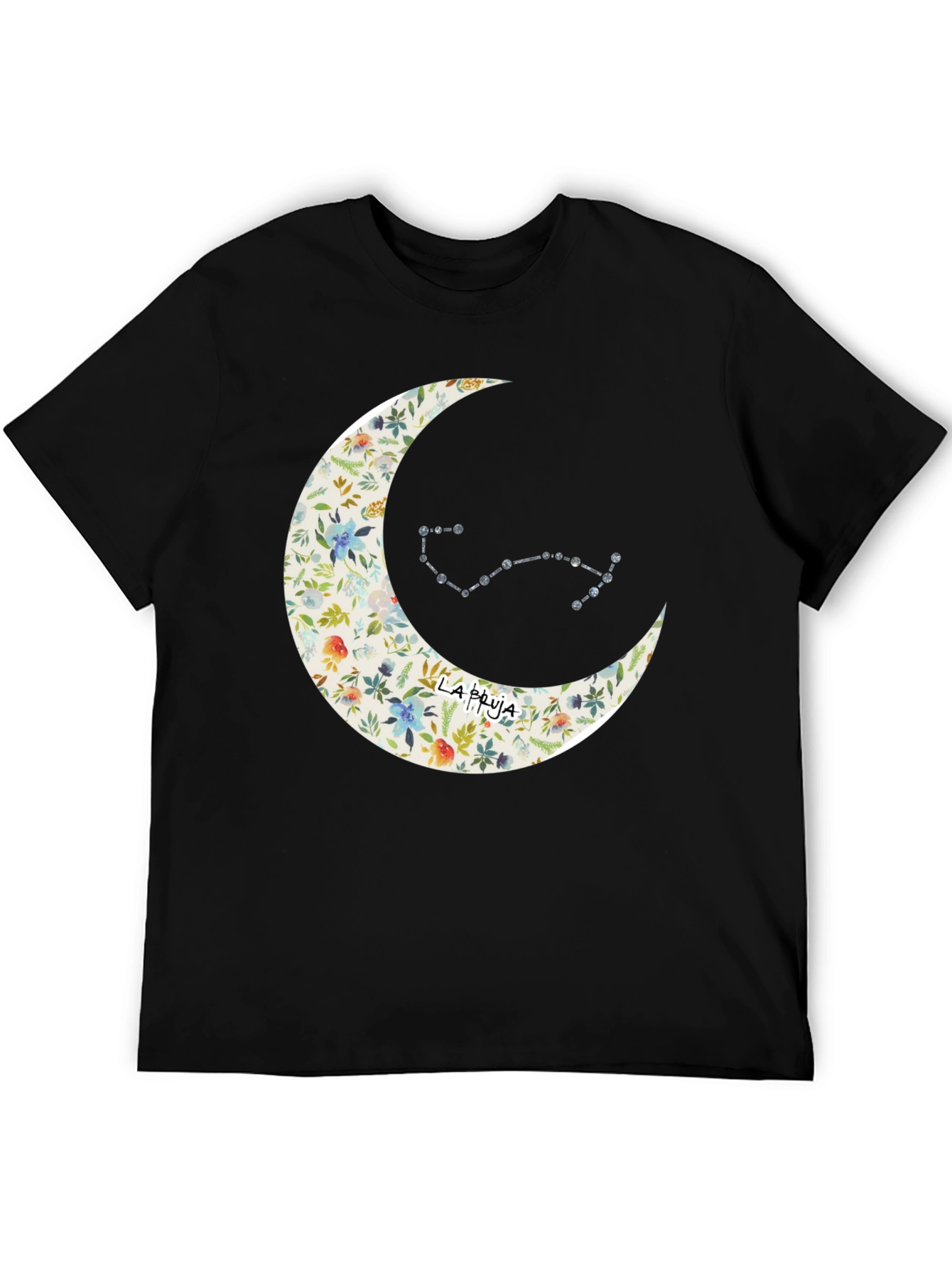 Black Floral Moon & Constellation Graphic Tee view 5