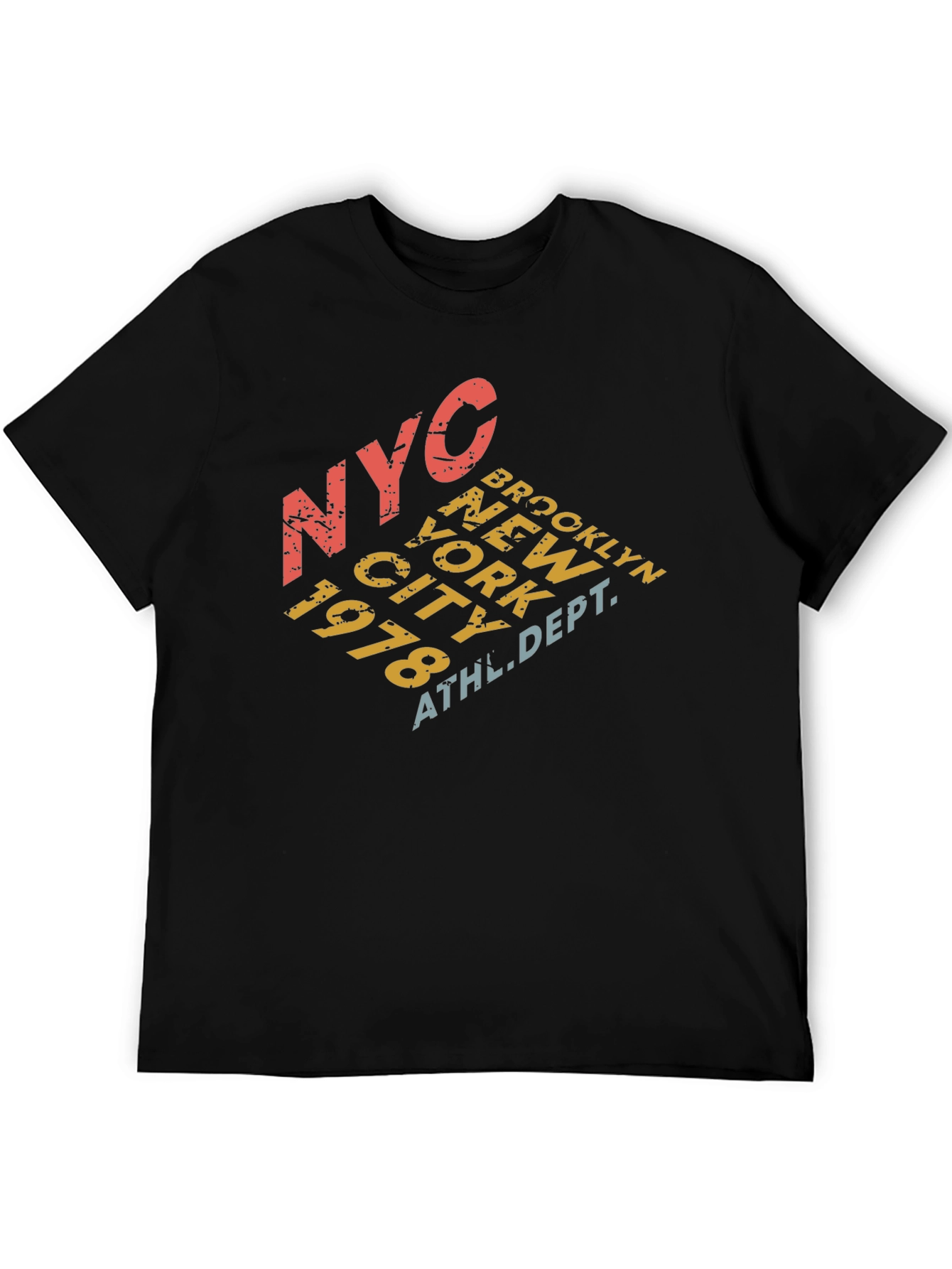 Black NYC Brooklyn Retro Graphic T-Shirt view 5