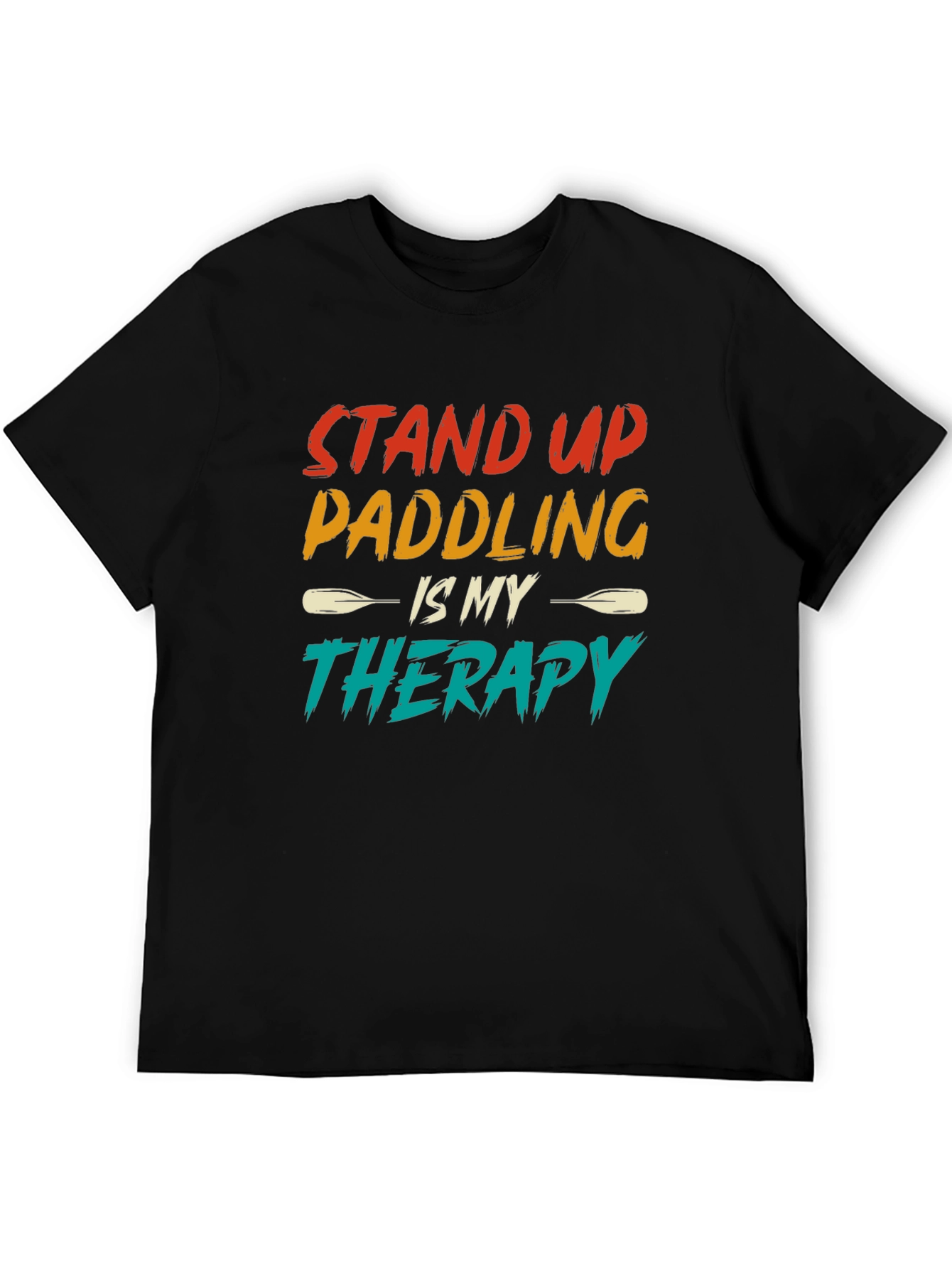 Black Stand Up Paddling Therapy Tee view 5