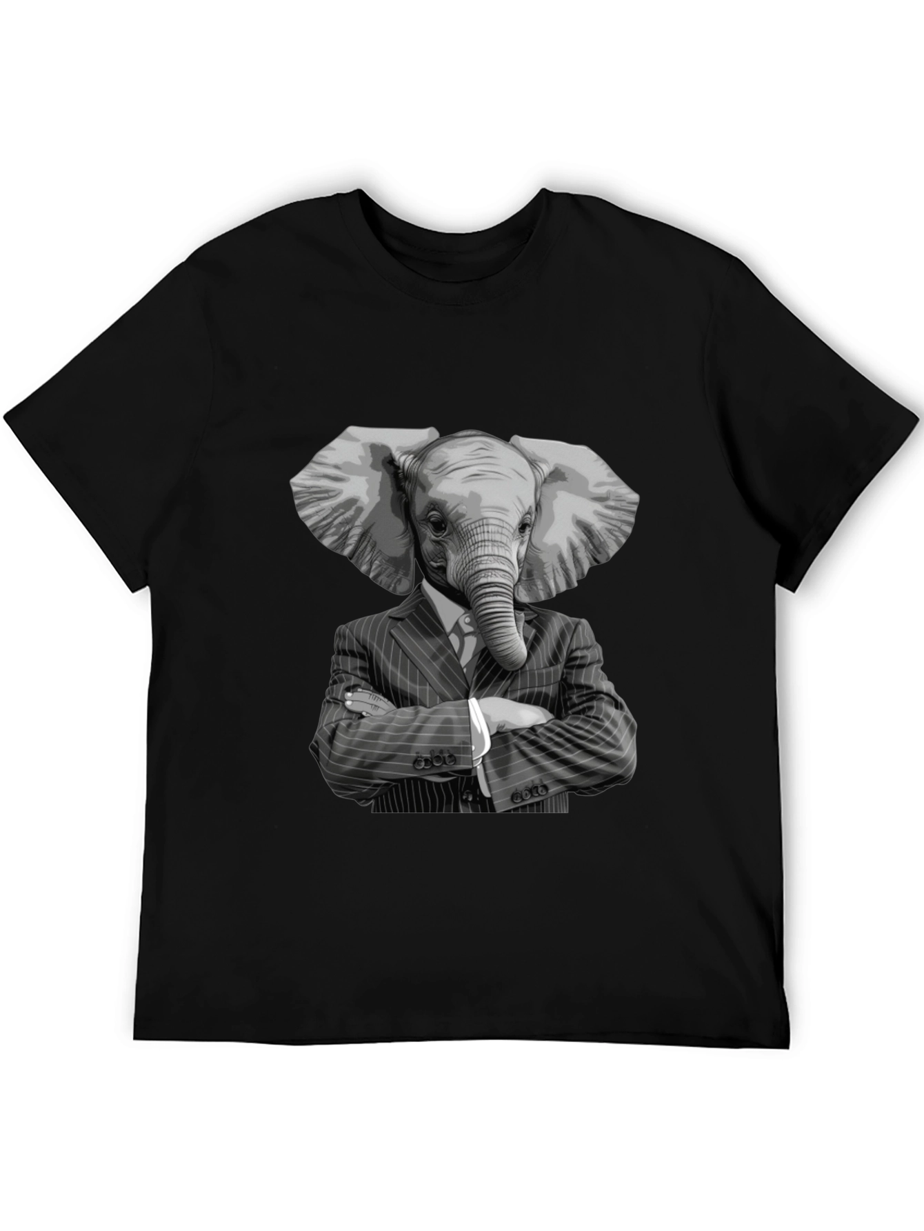 Black Elephant Suit T-Shirt - Unique Graphic Tee view 5