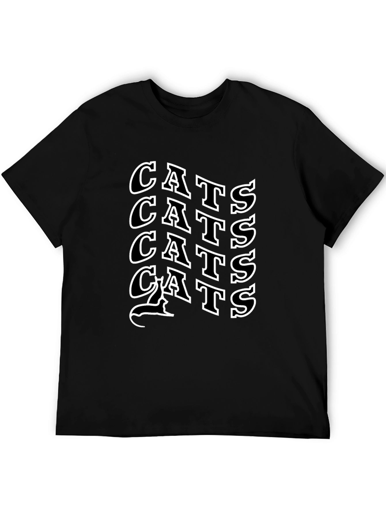 Black Cool Cats Black Graphic T-Shirt view 5