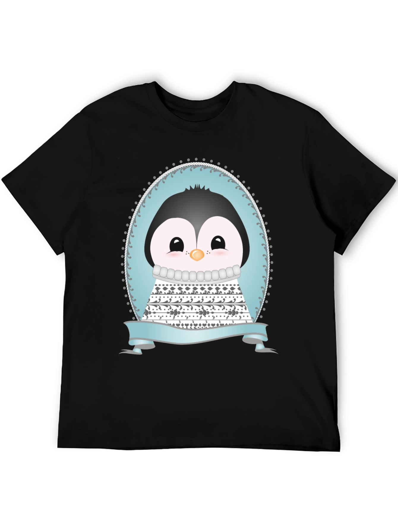 Black Penguin Graphic Tee - Cute Cartoon Design view 5