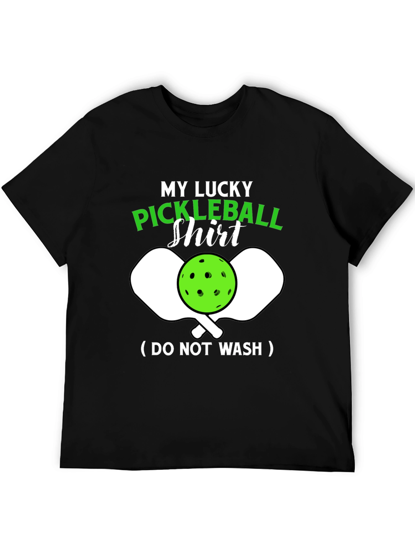 Black My Lucky Pickleball Shirt - Funny Novelty Tee view 5