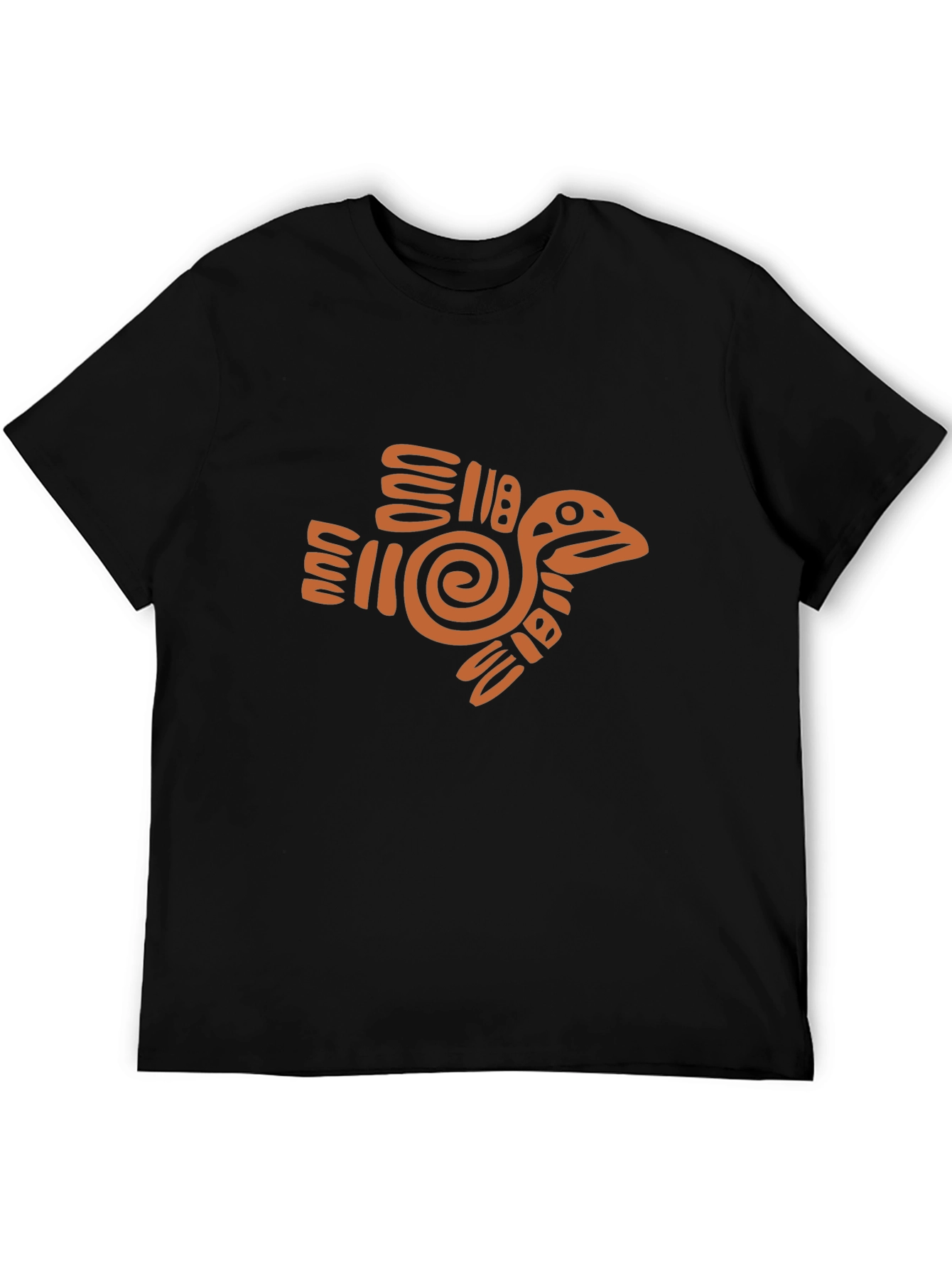 Black Aztec Bird Graphic Tee - Black Cotton Comfort view 5