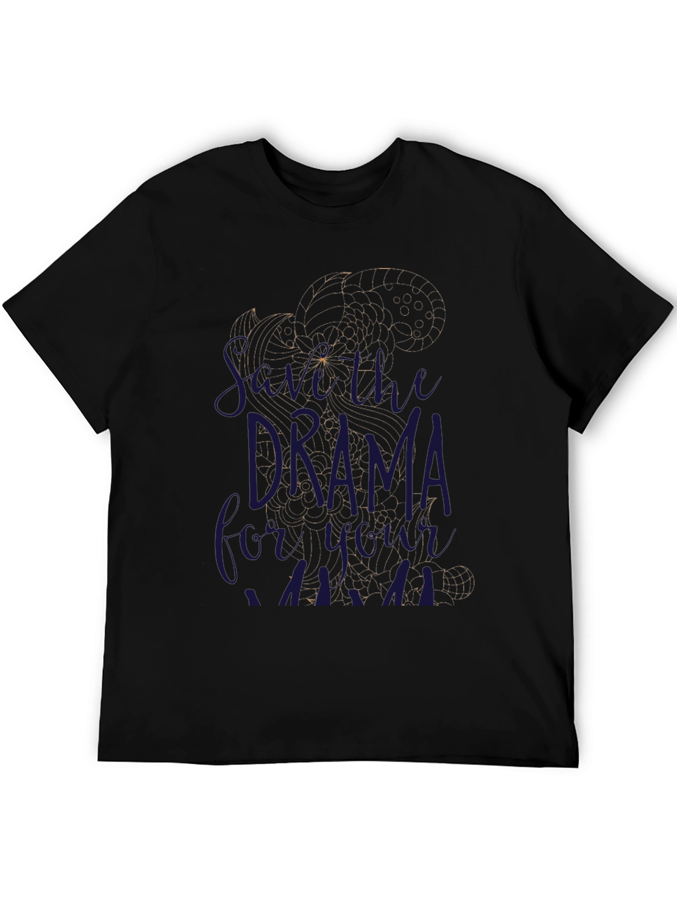 Black Drama Queen T-Shirt, Black, Unisex view 5