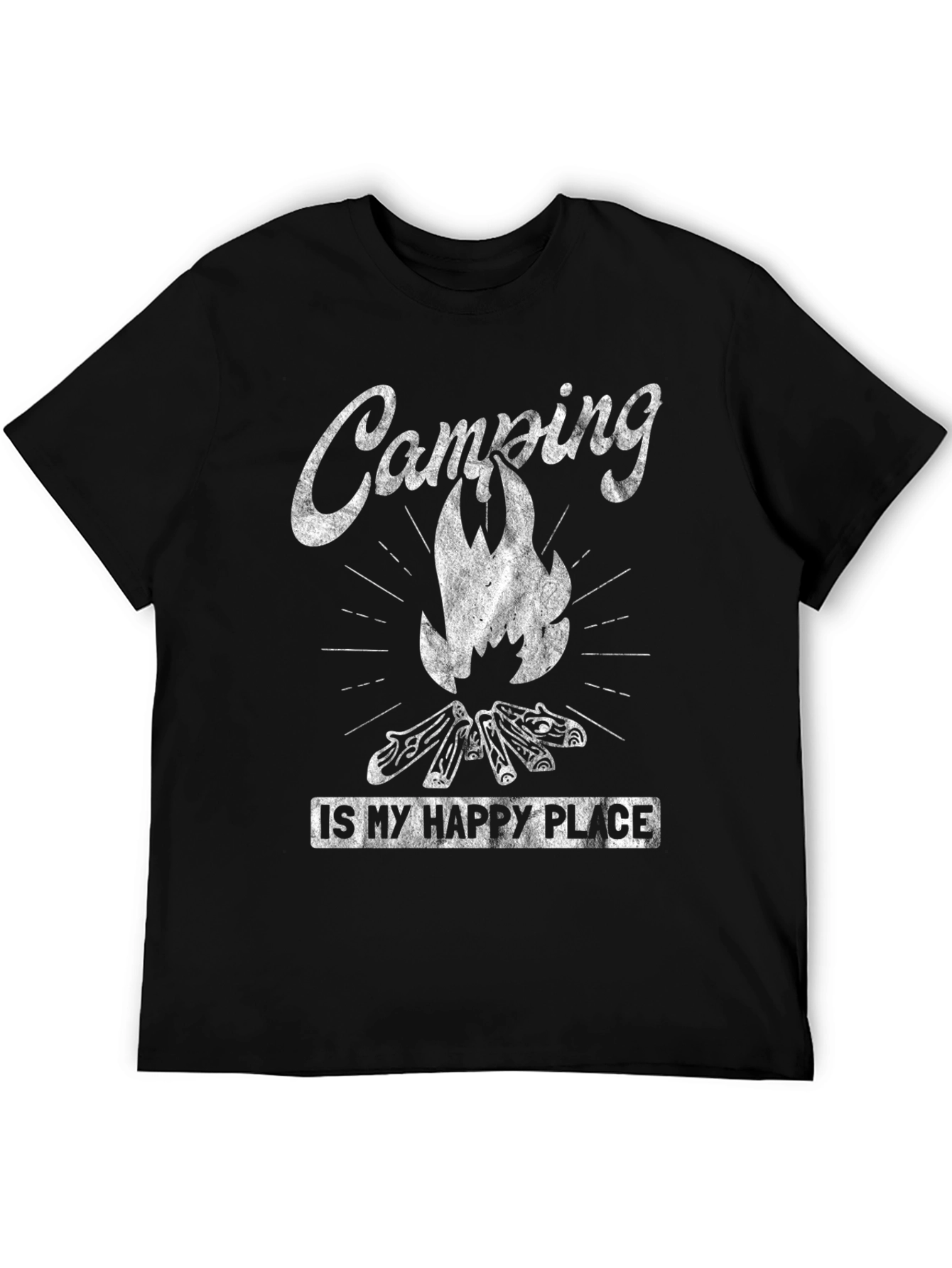 Black Camping is My Happy Place Graphic T-Shirt view 5
