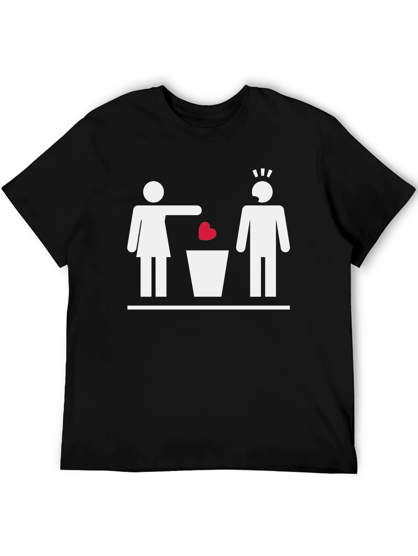 Black Heartbreak Humor T-Shirt - Rejection Graphic Tee view 5