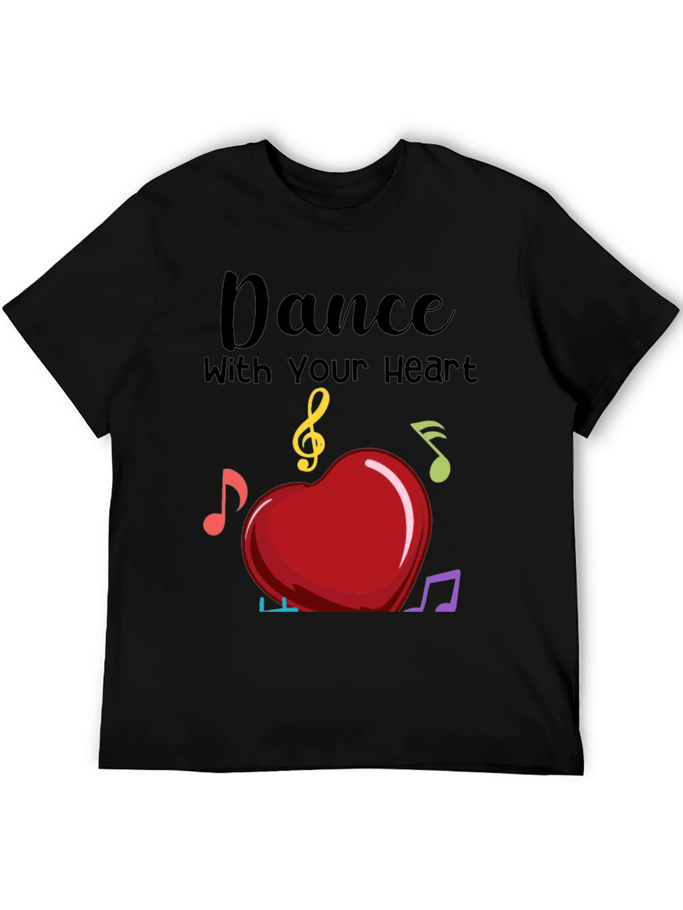 Black Dance with Your Heart T-Shirt - Musical Heart Tee view 5