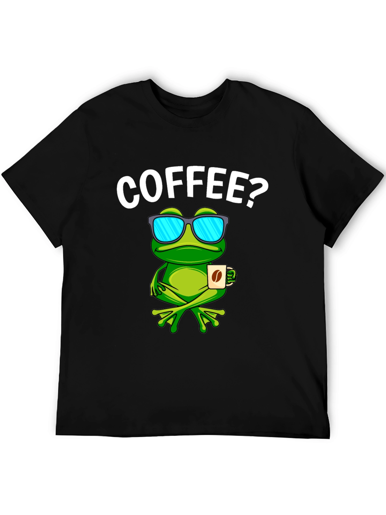 Black Coffee Frog T-Shirt - Funny Animal Graphic Tee view 5